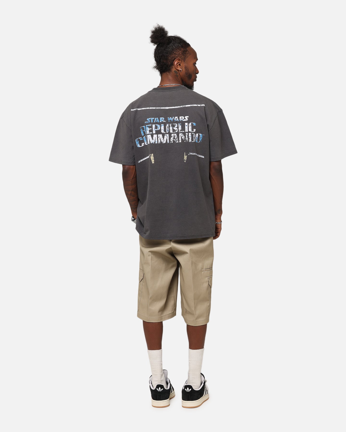 Star Wars Battlefront Republic Commando Heavy Cotton T-Shirt for Men - Black Washed Vintage Style | Gaming Merchandise & Cosplay Outfit