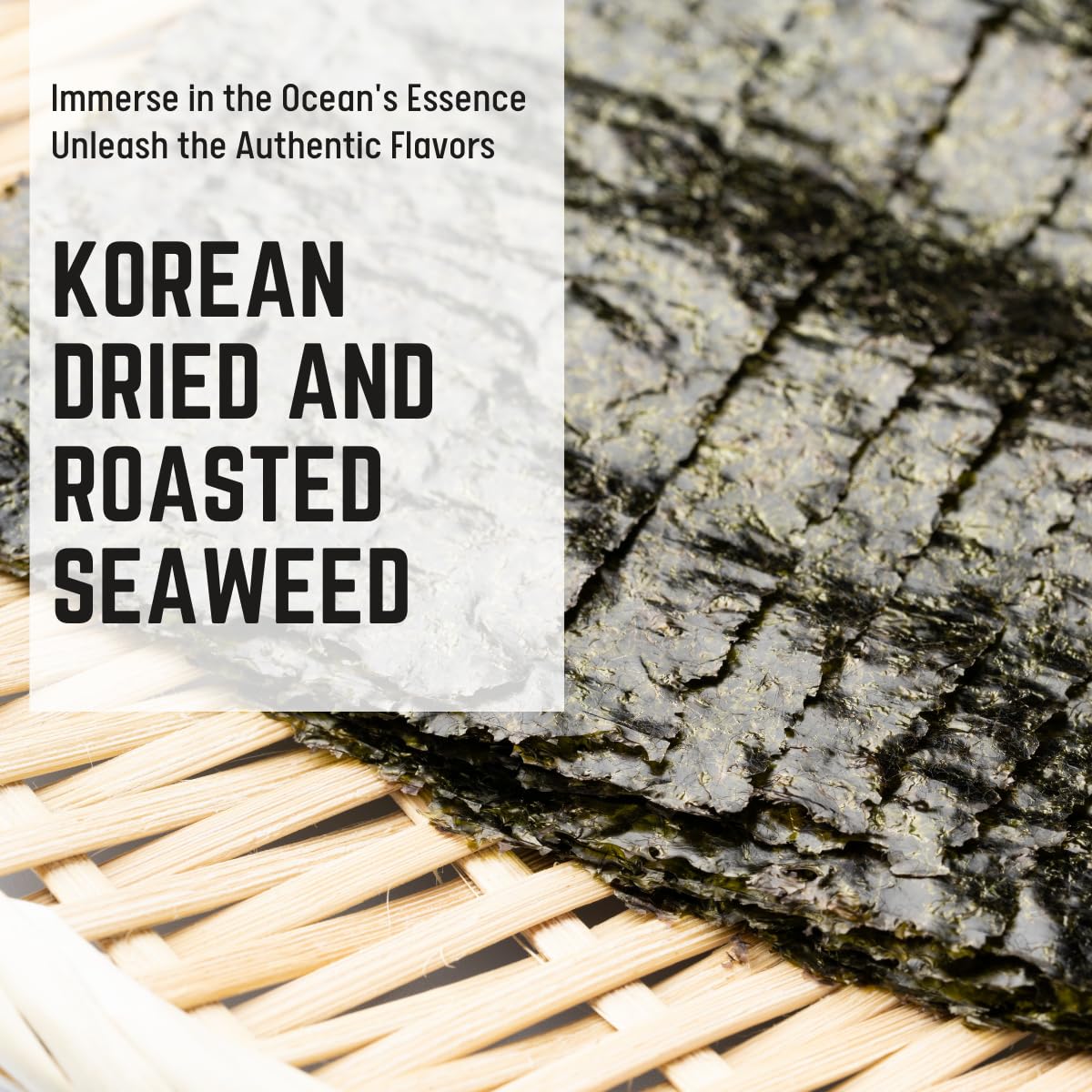 Premium Sushi Nori - Roasted Seaweed (50 Sheets) for Sushi Rolls & Gimbap - Vegan Korean Snack