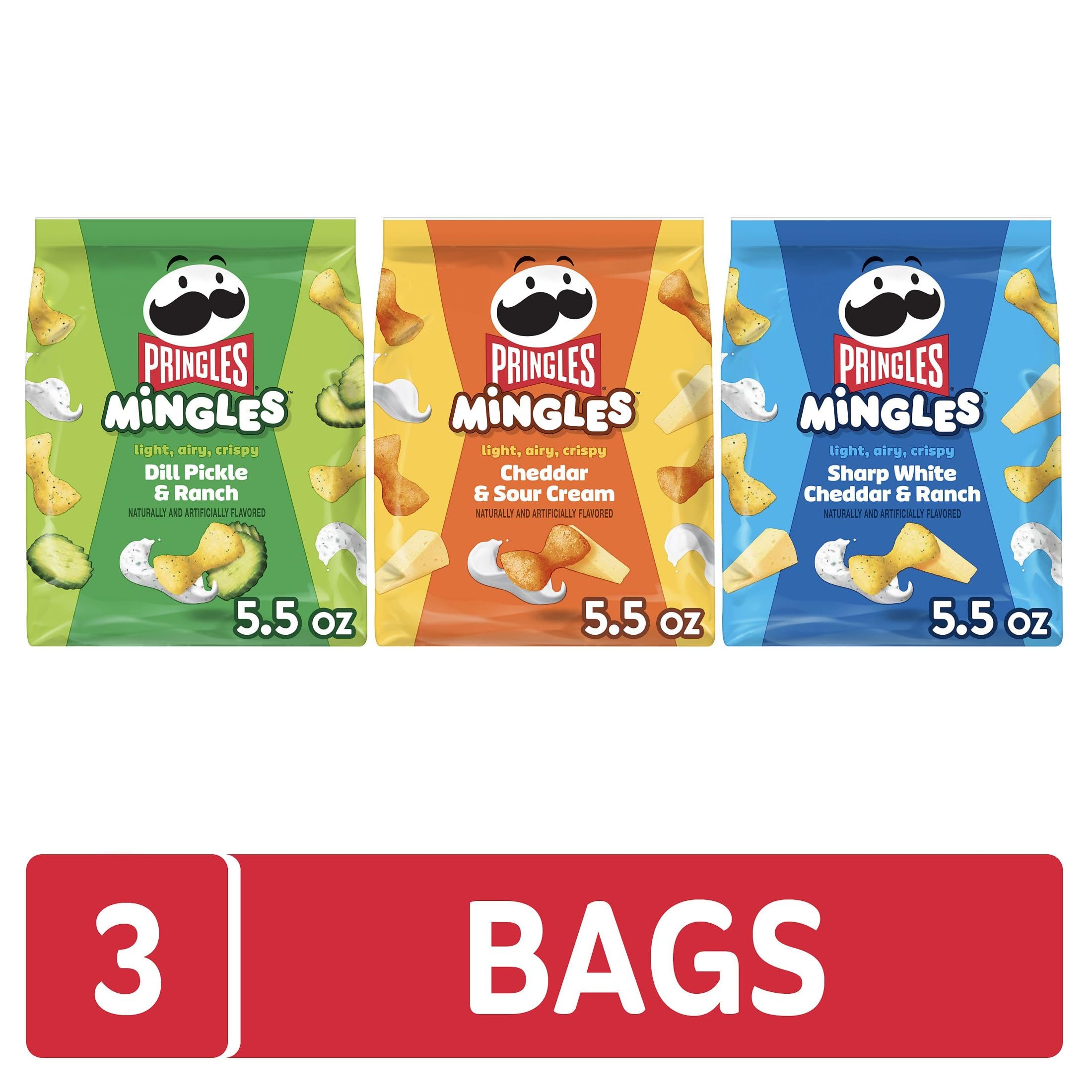 **Pringles Mingles Puffed Snacks Variety Pack - Cheese Puffs & Salty Snacks (3 Bags) - Perfect for Parties, Movie Nights & On-the-Go Snacking**
