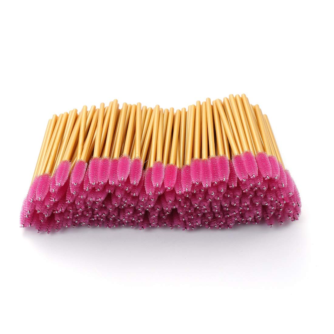 200 Disposable Eyelash Mascara Brushes - 4 Colors Bendable Spoolie Wands for Eyelash Extensions & Makeup Application - Perfect for Salon Professionals, DIY Lash Artists & Home Use (Pink)