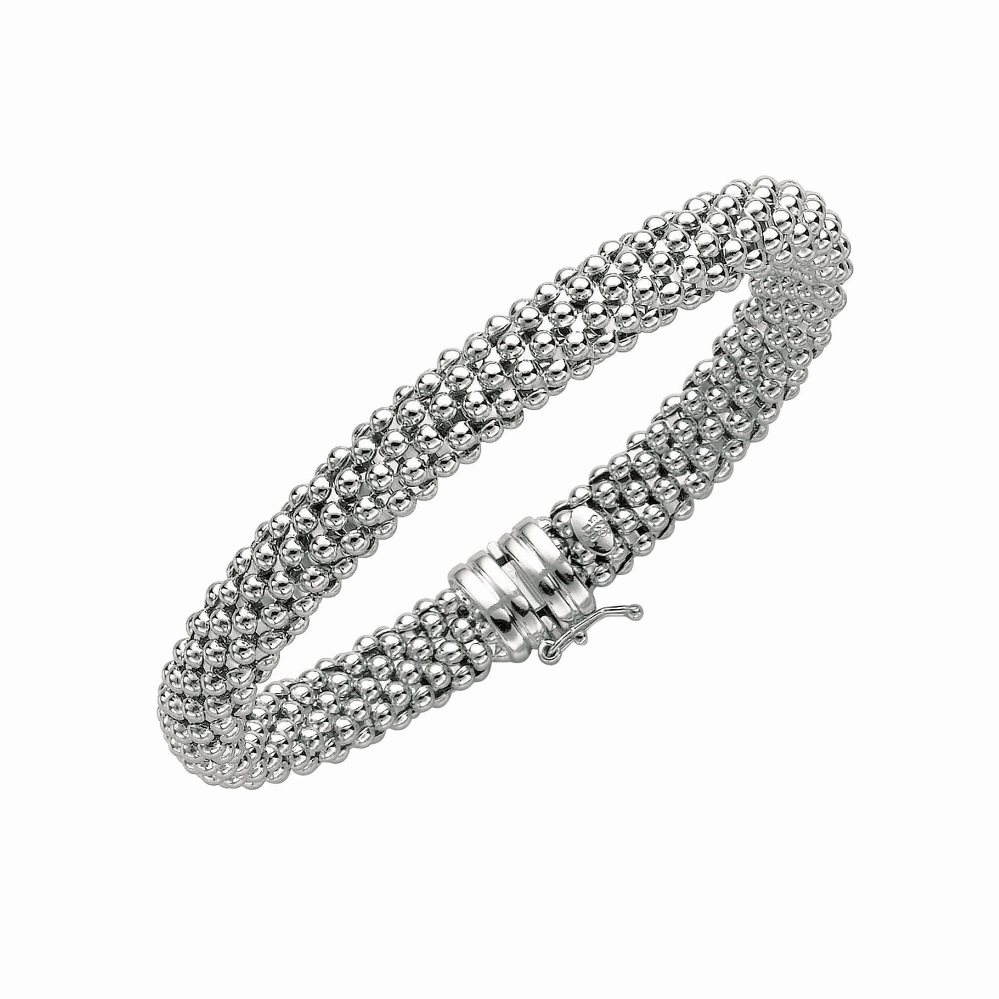 Sterling Silver Mesh Style Women's Bracelet - 7.25 Inch Adjustable Elegant Jewelry for Daily Wear, Parties & Special Occasions