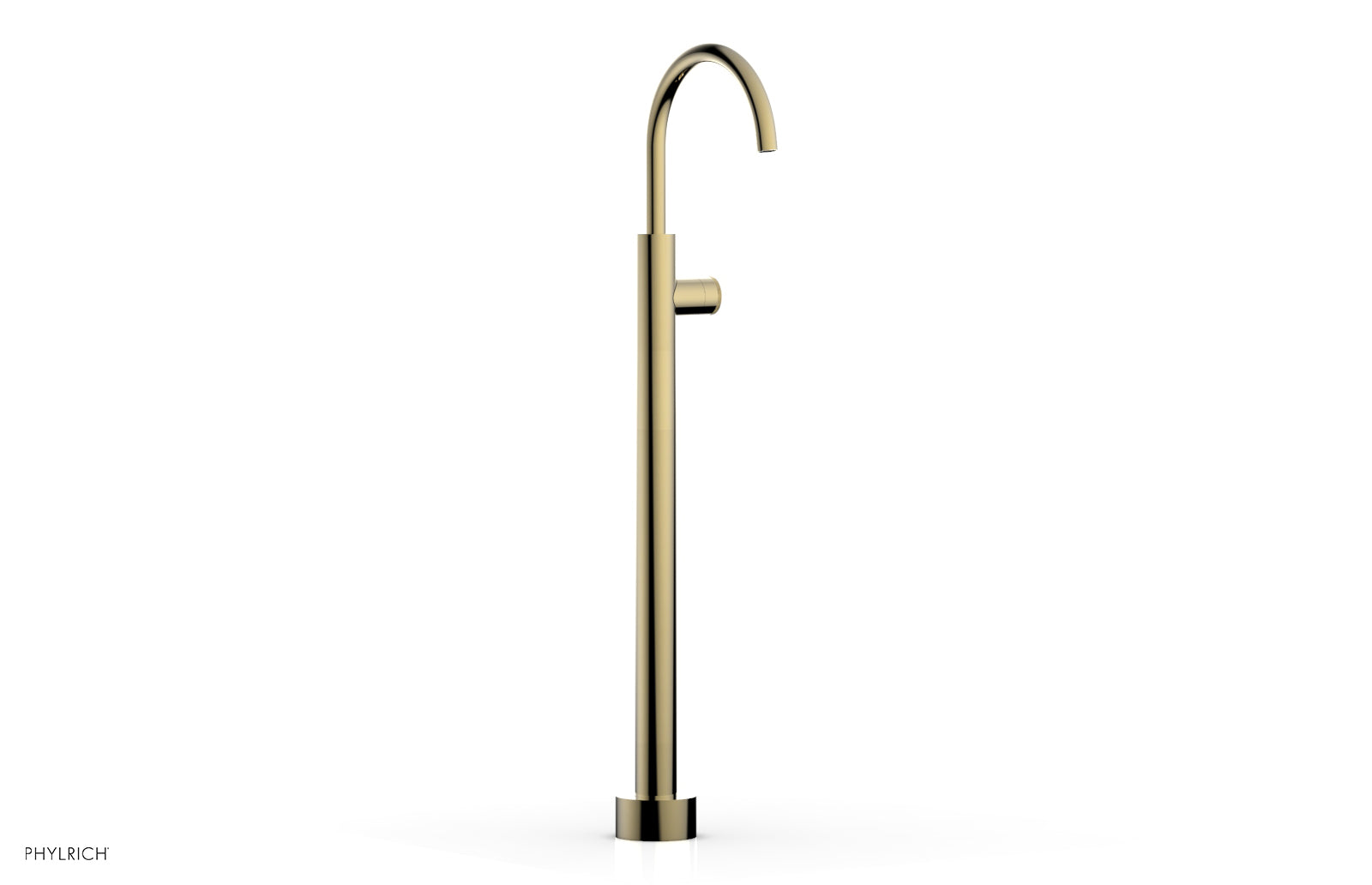 BASIC II Tall Floor Mount Tub Filler with Knurled Handle - Model 2304402 | Modern Bathroom Faucet for Freestanding Tubs & Luxury Spa Experience