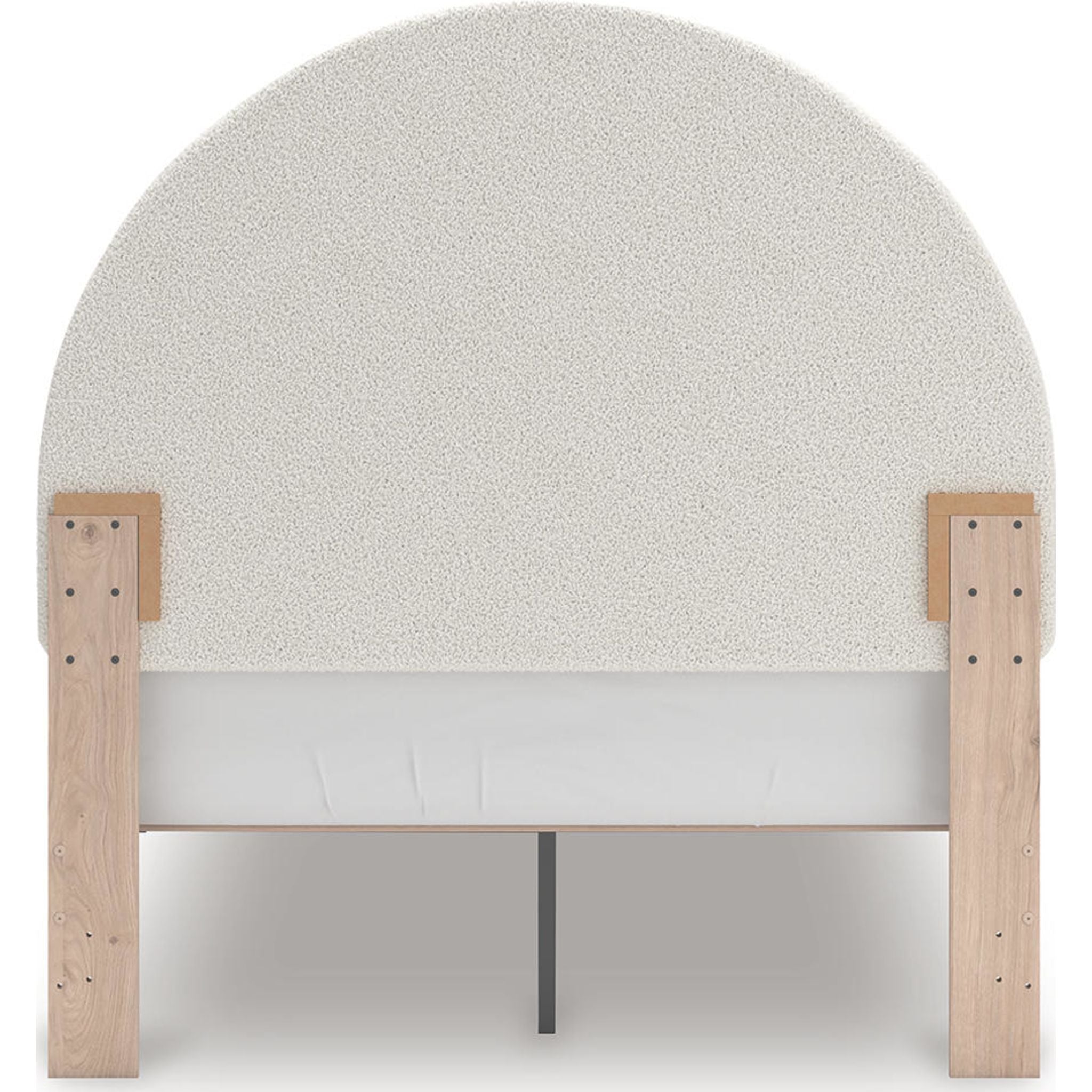 Arloster Modern Platform Bed Frame - Queen Size, Tan & White Wooden Slat Support - Perfect for Bedroom, Guest Room, or Studio Apartment
