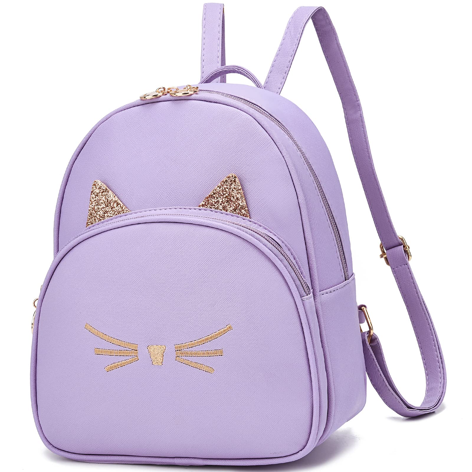 Women's Mini PU Leather Backpack with Cat Print - Stylish Shoulder Bag for Daily Use