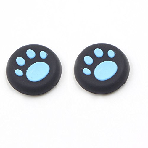 Silicone Thumb Grip Cap Cover for PS3 PS4 PS2 Xbox One Xbox 360 - 2 Pack Blue Cat Print Joystick Protectors - Perfect for Gaming, Preventing Slippage & Enhancing Grip Comfort