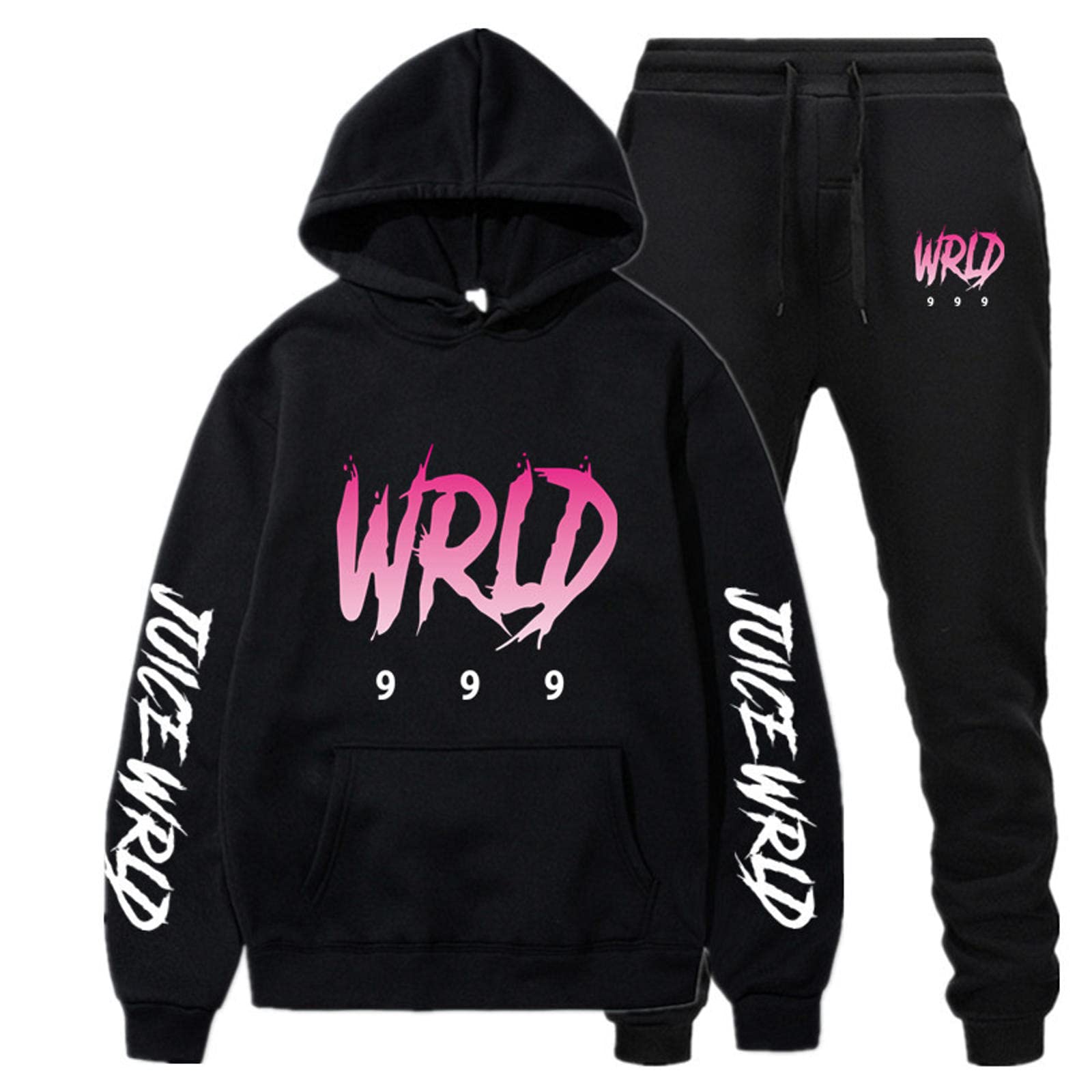 **Men's Slim Fit Tracksuit Set - Rapper Style Hoodie & Joggers 2-Piece Outfit for Men & Women | Gym, Streetwear, Casual Wear**