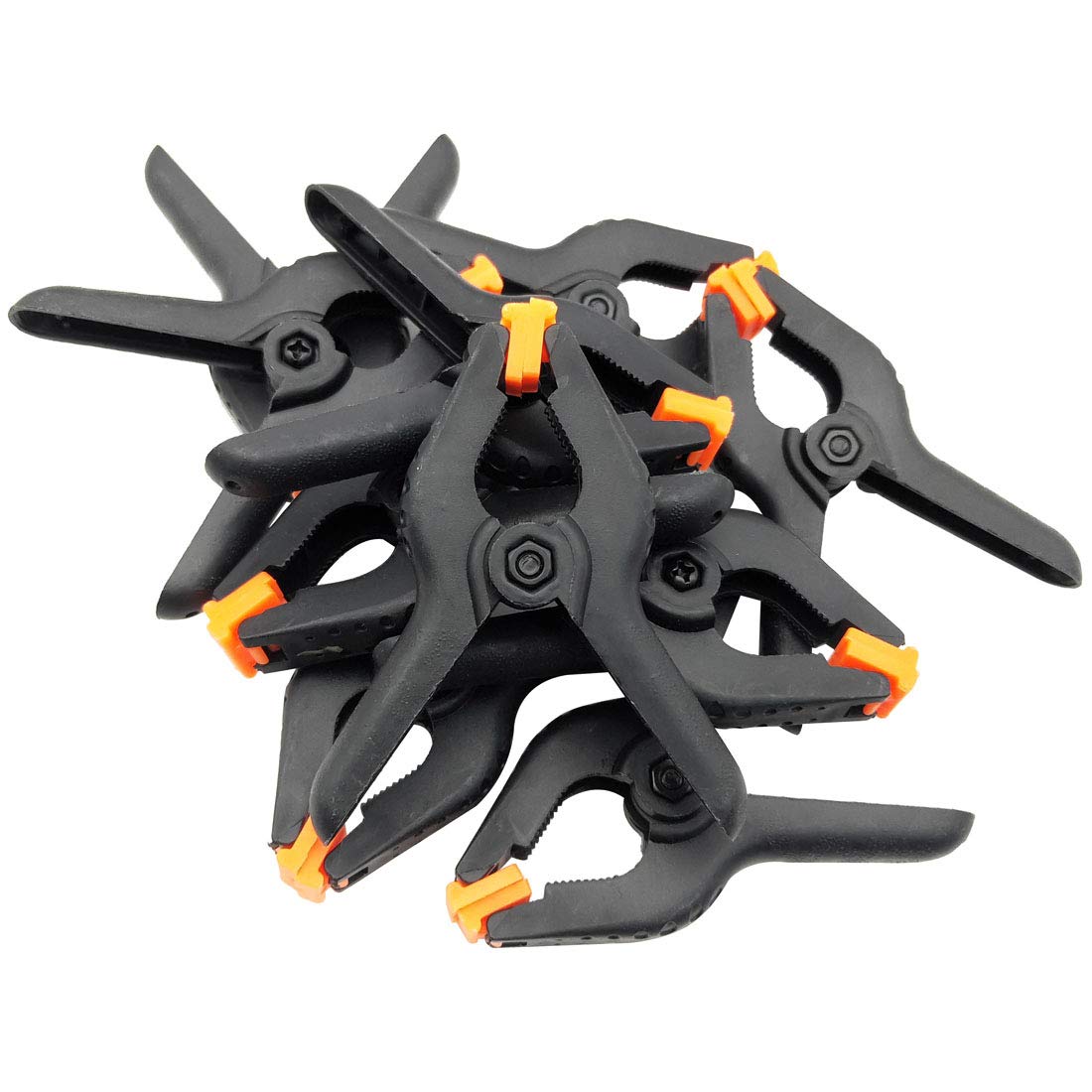 Heavy Duty 3.75 Inch Plastic Spring Clamps - 10 Pack Woodworking Clips, Photography Backdrop Stand Clamps for DIY Projects, Crafting, and Home Improvement