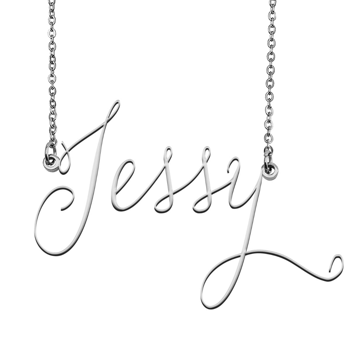 Custom Personalized Jessy Name Necklace - Elegant Name Plate Jewelry for Women - Perfect Birthday Gift for Her, Anniversary, Valentine's Day & Special Occasions