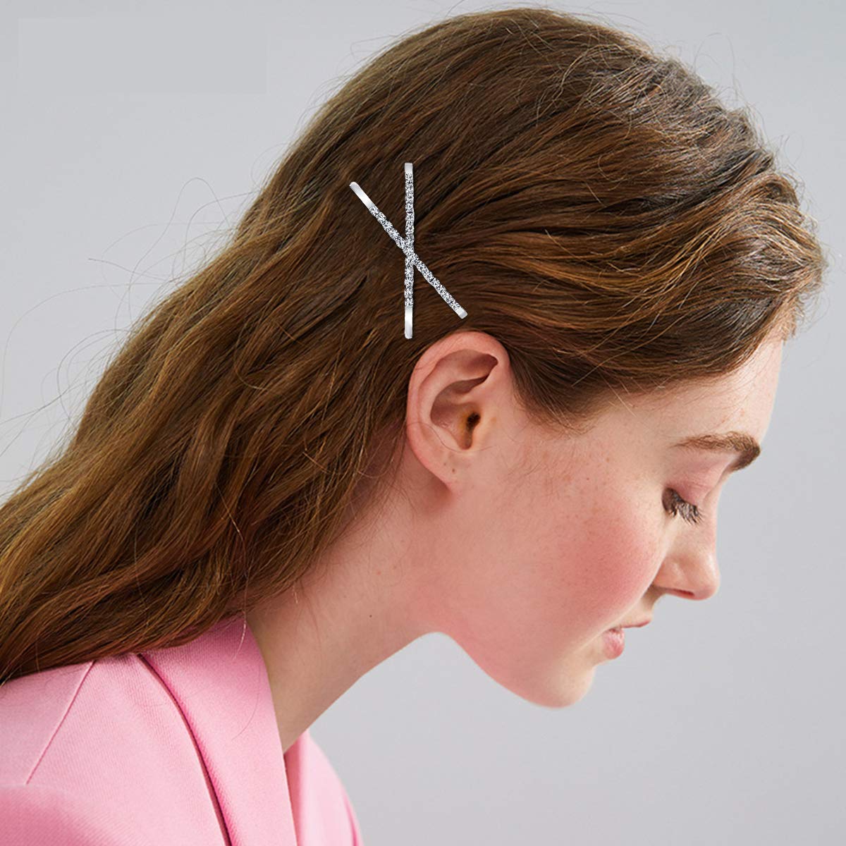 HQdeal 12-Piece Rhinestone Bobby Pins Set - Silver Crystal Hair Clips & Barrettes for Women & Girls - Elegant Hair Accessories for Parties, Weddings, Prom & Everyday Styling