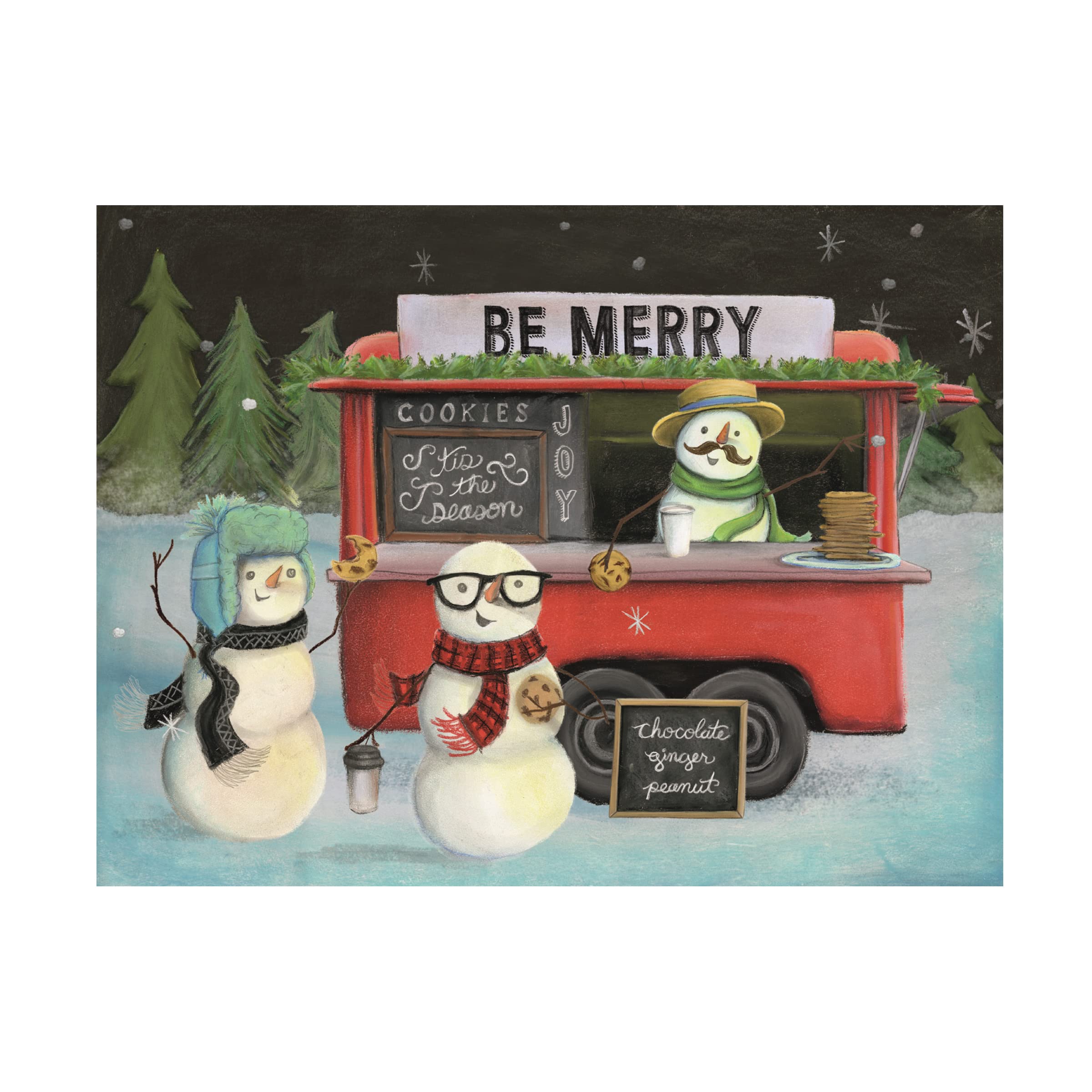 Trademark Fine Art 'Christmas on Wheels III Light' Canvas Wall Art by Mary Urban - Holiday Home Decor for Living Room, Bedroom & Office