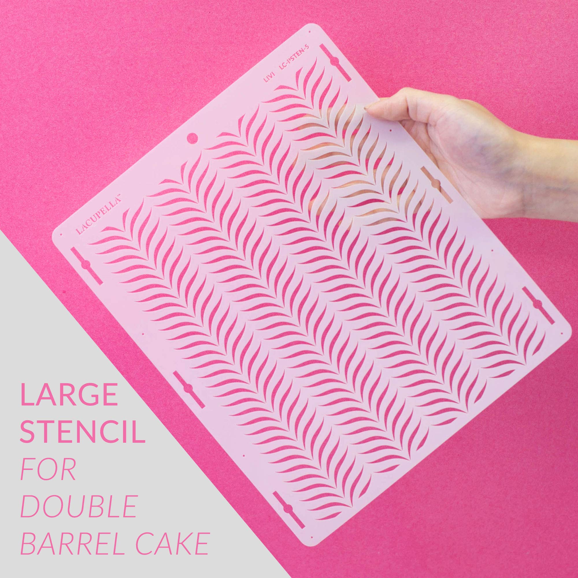 MAURYN Cake Stencil for Buttercream, Royal Icing & Ganache - Reusable Baking Decorating Tool for Cake Painting, Art & Crafts - Perfect for Birthday, Wedding & DIY Cake Decorating Projects