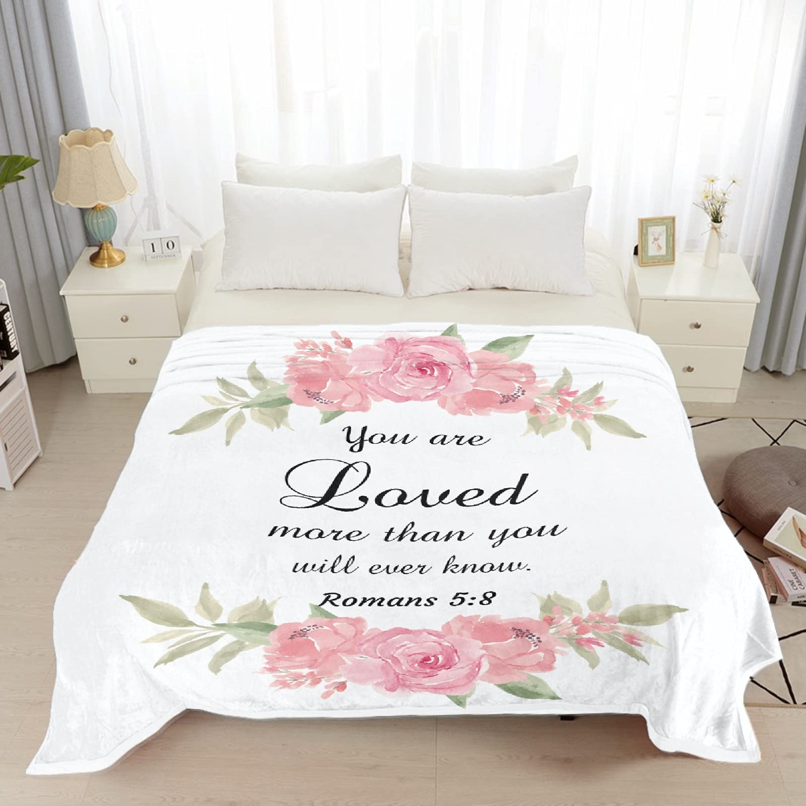 Soft Lightweight Plush Bible Verse Throw Blanket - 40