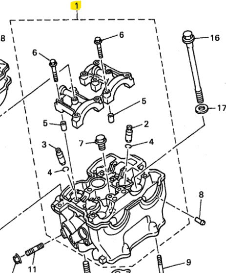 1998-1999 Yamaha WR/YZ 400CC Cylinder Head Assembly (5BE-11102-10-00) - Replacement Part for Motorcycle Engine Repair & Off-Road Performance Upgrade