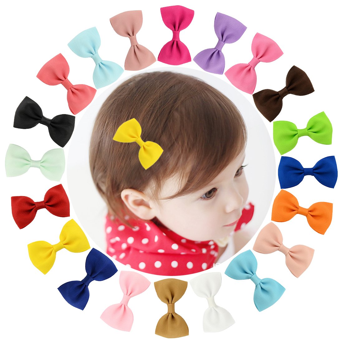 Dooppa 20PCS Baby Hair Bows - Alligator Clips for Girls | Party & Daily Use