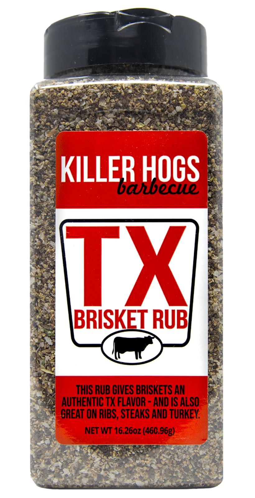 Killer Hogs BBQ TX Brisket Rub - Championship BBQ Seasoning for Texas Brisket, Ribs, Steaks & Turkey | 16.3 oz Premium Grill Rub | Perfect for Smoking, Grilling & Outdoor Cooking
