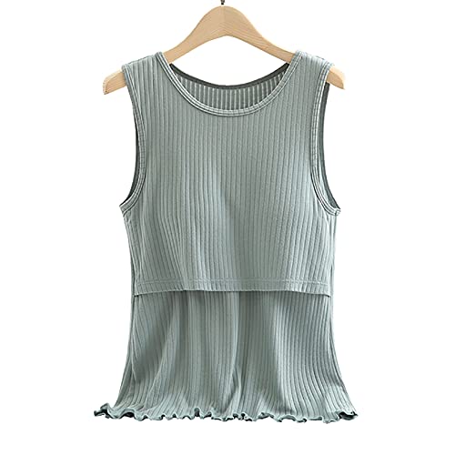 QinCiao Women's Maternity Nursing Tank Top - Sleeveless Stretchy Pregnancy & Breastfeeding Camisole - Perfect for Everyday Comfort, Nursing at Home or Work