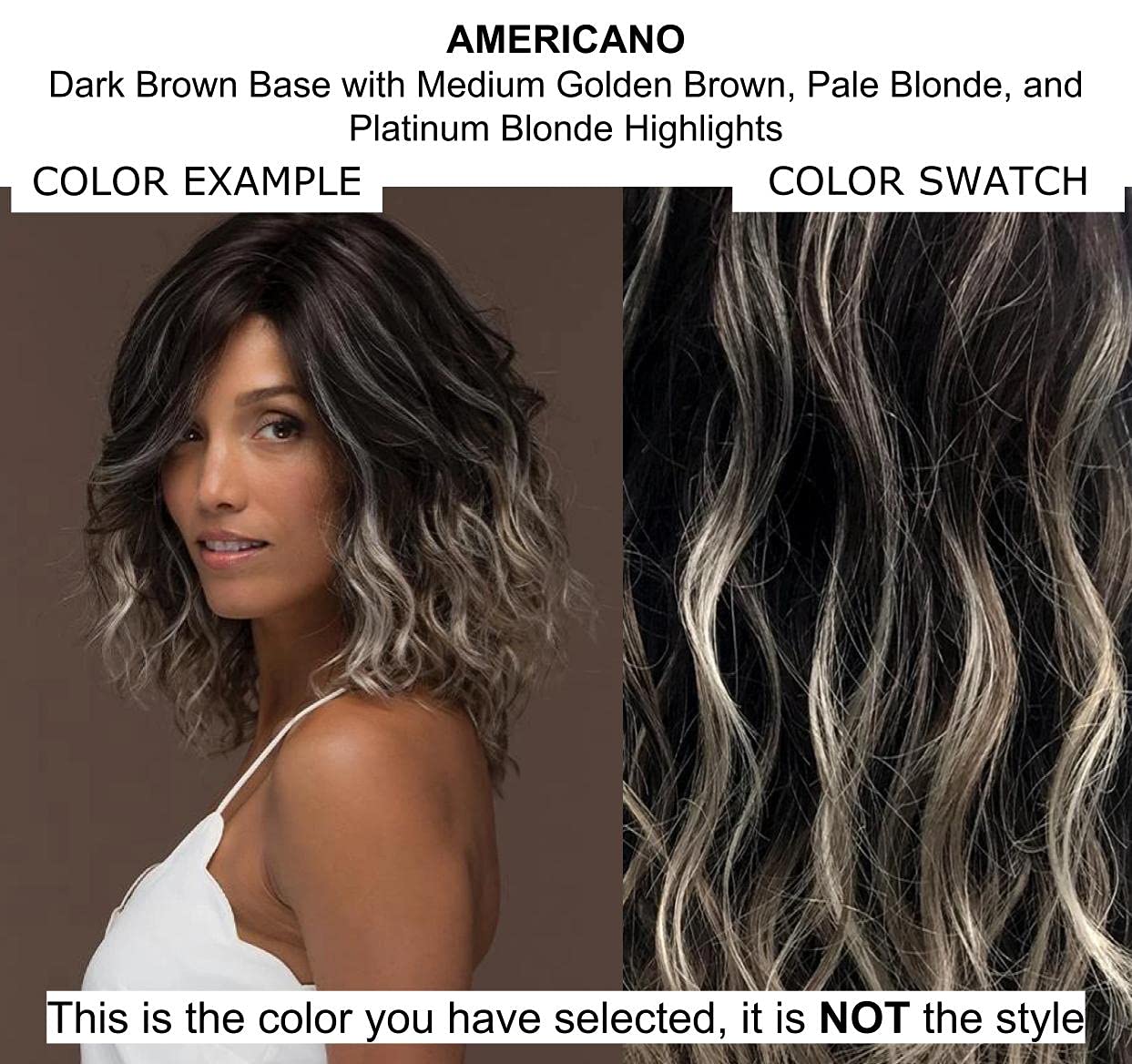 Estetica Ocean Wig Bundle - 5 Piece Set with Americano Color Synthetic Hair, Christy's Wigs Q&A Booklet, 2oz Travel Size Wig Shampoo, Wig Cap & Wide Tooth Comb - Perfect for Cosplay, Costume Parties & Everyday Wear
