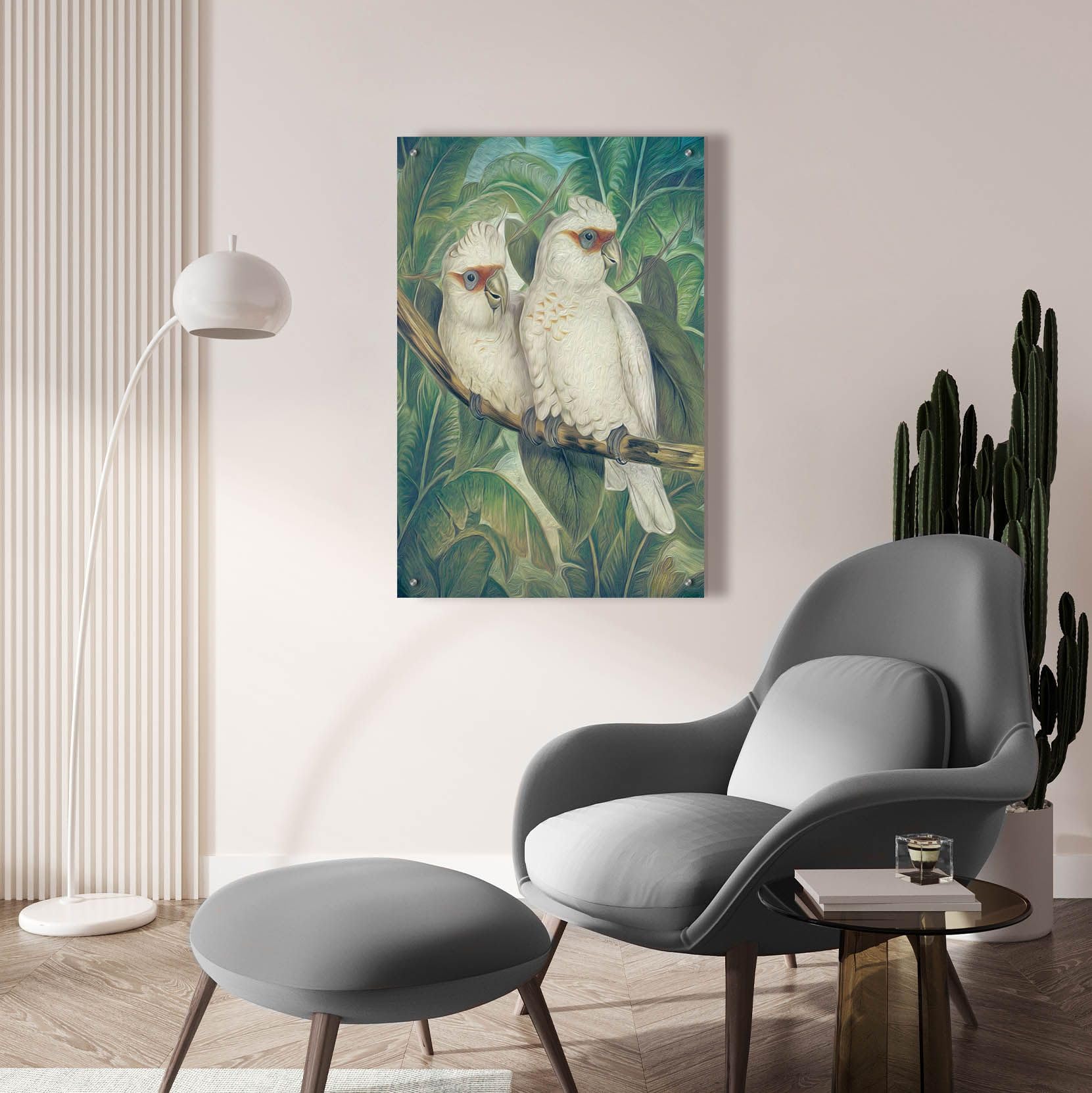 Steve Hunziker 'Painted Plumage Three' Acrylic Glass Wall Art - 24x36 Inches Modern Bird Painting for Living Room, Bedroom & Office Decor