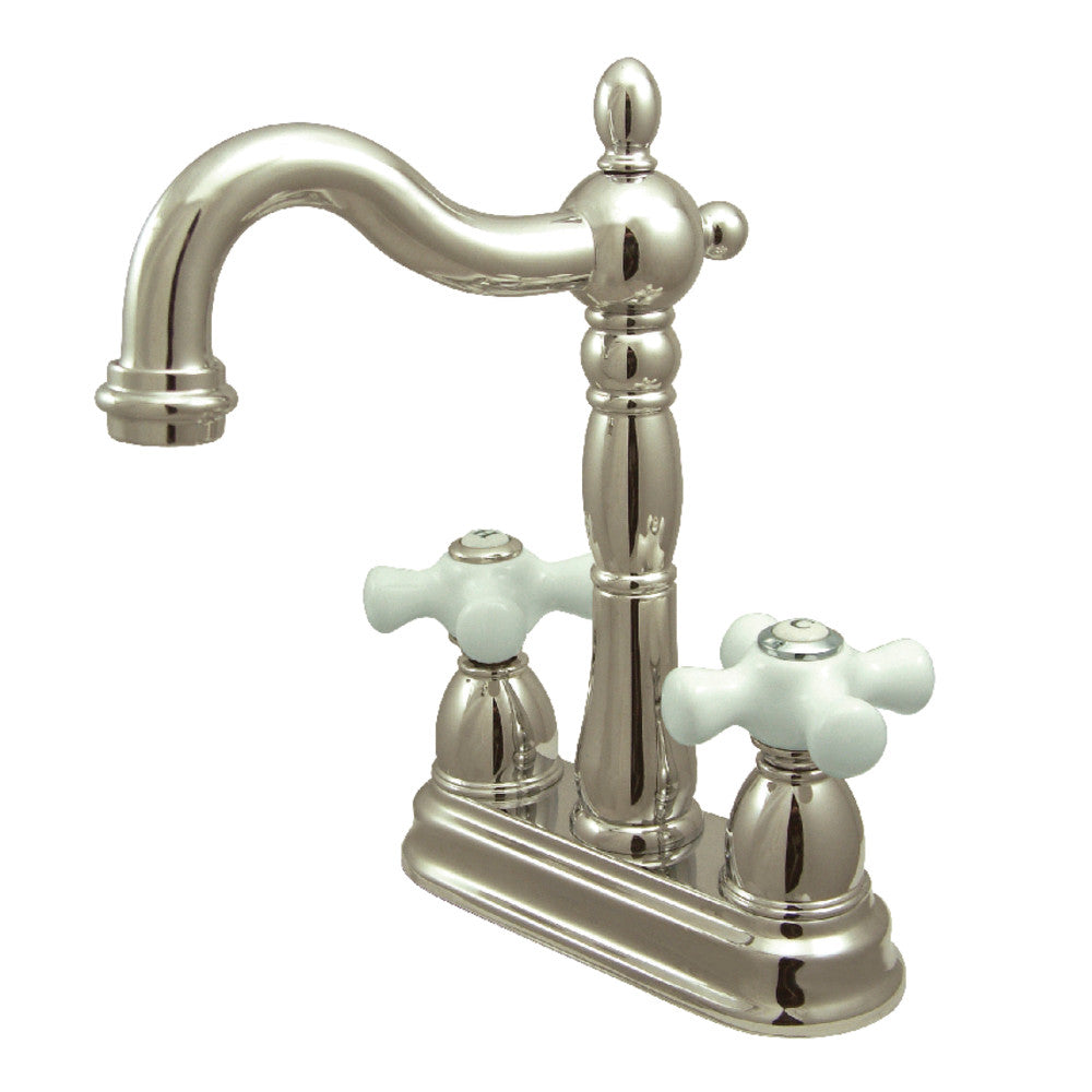 Kingston Brass KB1492PX Heritage Two Handle Bar Faucet - Vintage Style Brass Sink Faucet for Kitchen & Bar | Perfect for Farmhouse, Commercial, and Restaurant Use