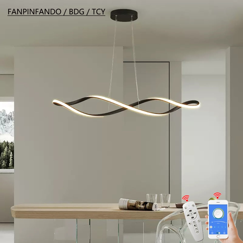 Twirl Chandelier - Elegant Kitchen Island Lighting Fixture for Modern Dining Rooms & Home Decor