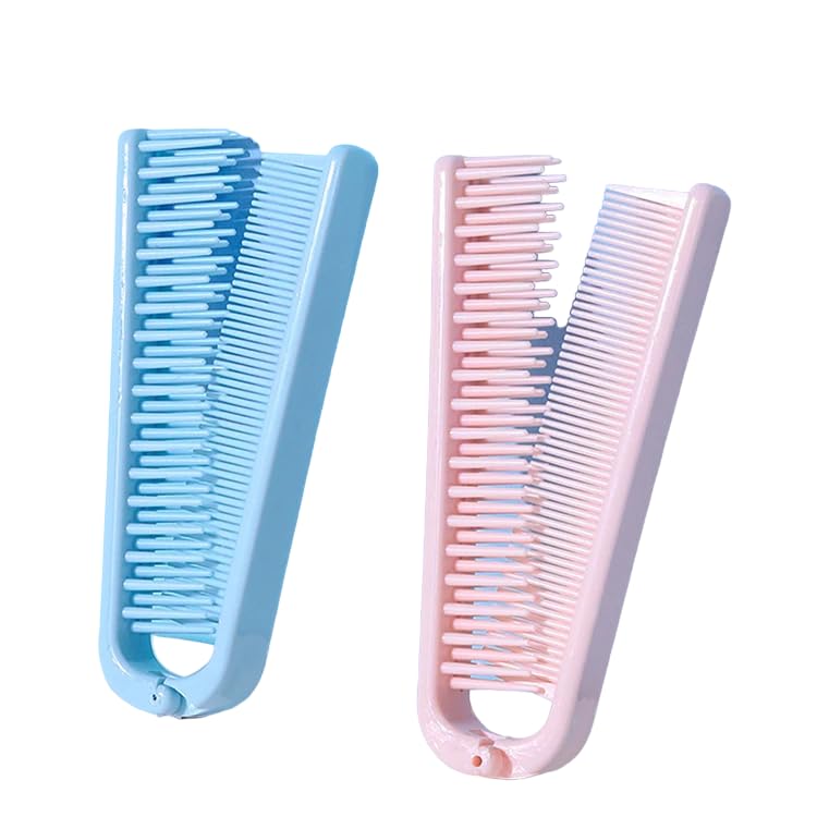 **Ayushicreationa Portable Travel Folding Hair Brush for Men & Women - Double Headed Pocket Comb, Multicolor (Pack of 1) - Perfect for Travel, Gym, and On-the-Go Styling**