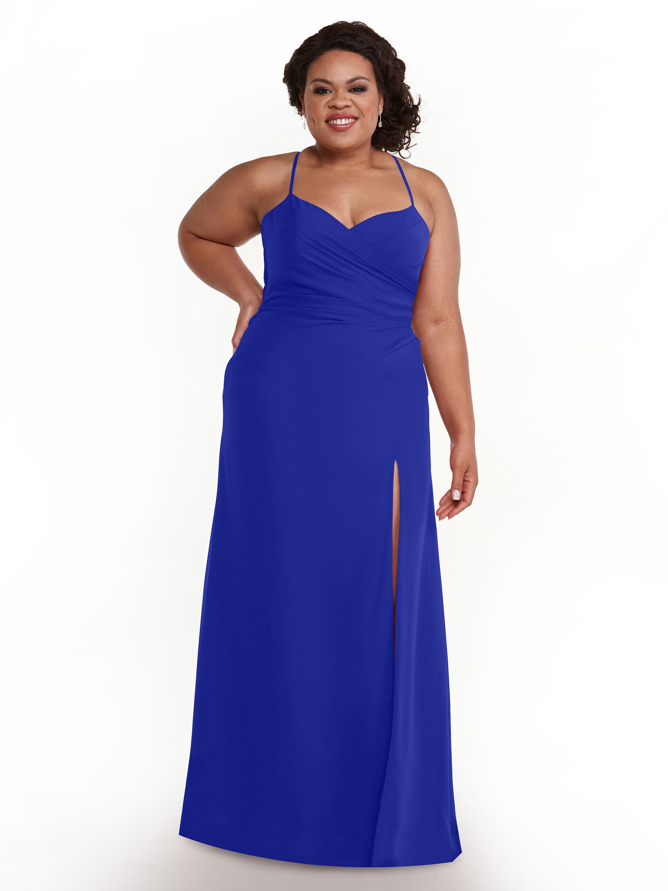 Elegant A-Line Chiffon Bridesmaid Dress with High Slit - Perfect for Weddings, Formal Events & Evening Parties