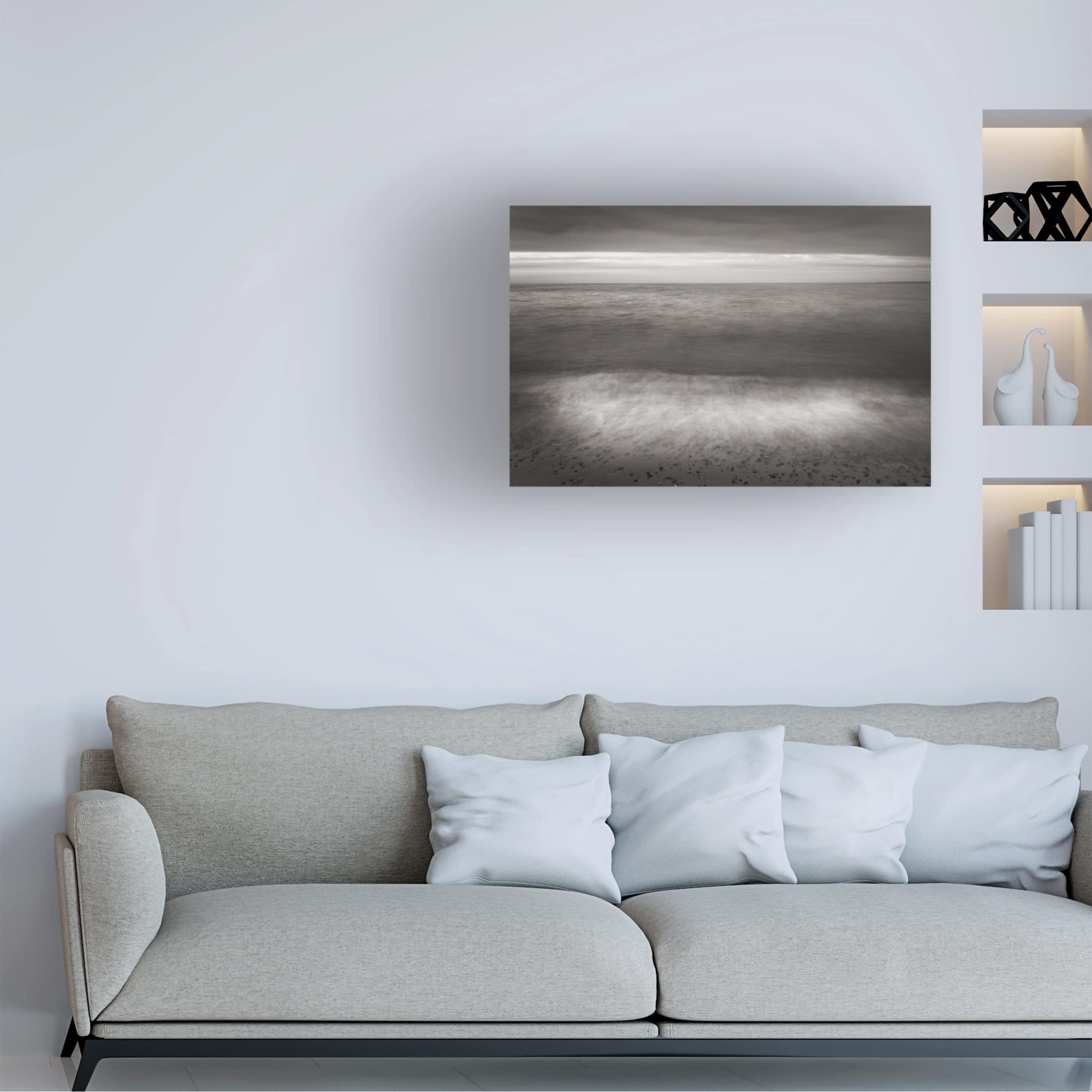 Alan Majchrowicz Lake Superior Beach II BW Canvas Art Print - Black & White Landscape Wall Decor for Living Room, Bedroom & Office