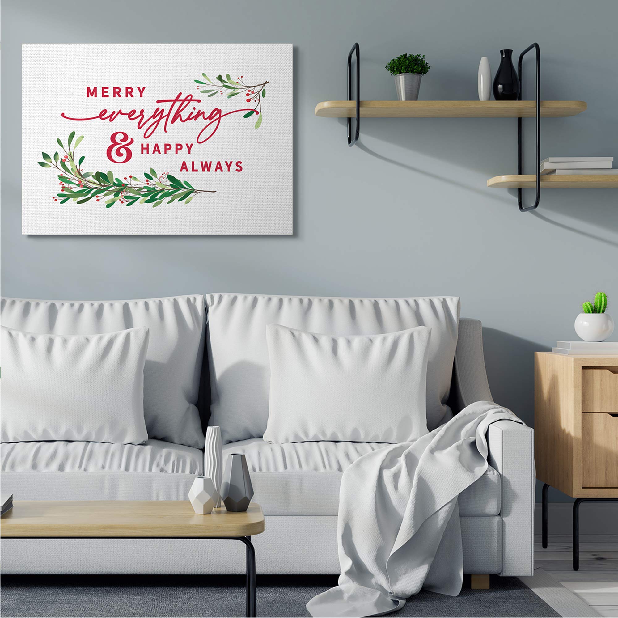 Stupell Industries 'Merry Everything Happy Always' Festive Holiday Canvas Wall Art - 36