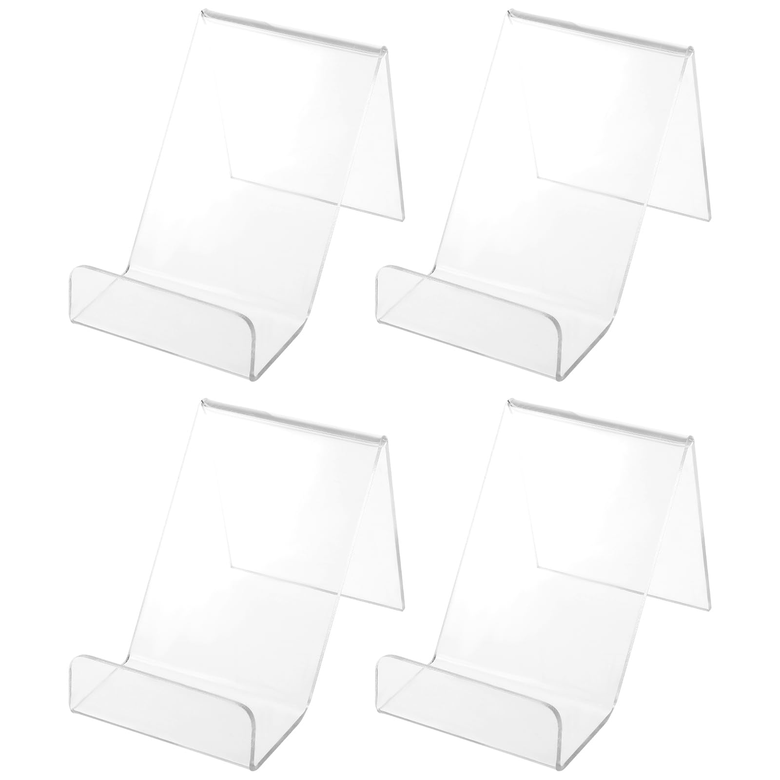 Housoutil 20PCS Clear Acrylic Phone Stand Holder for Desk - Sturdy Cell Phone Stand for Home, Office, and Desk Display - Perfect for Video Calls, Streaming, and Hands-Free Viewing