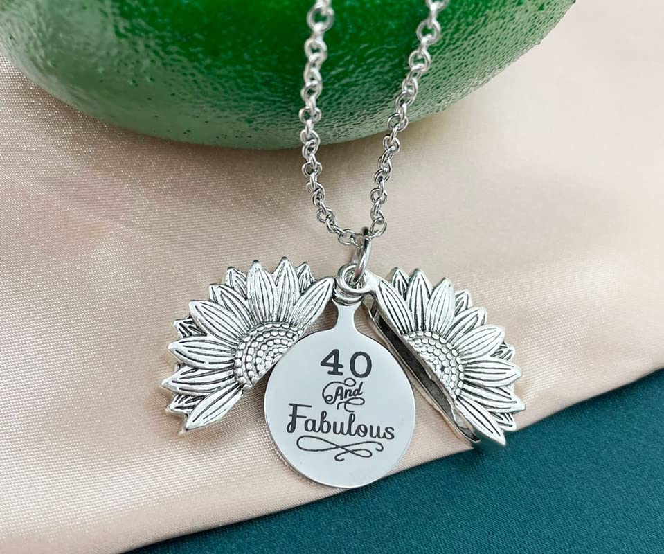 ZAHSY Sunflower Locket Necklace - Perfect Christmas, Birthday Gift for Daughter, Son, Mom, Wife - Ideal for 13, 18, 40, 60 Years Old - Great for Anniversaries, Graduations, and Special Occasions