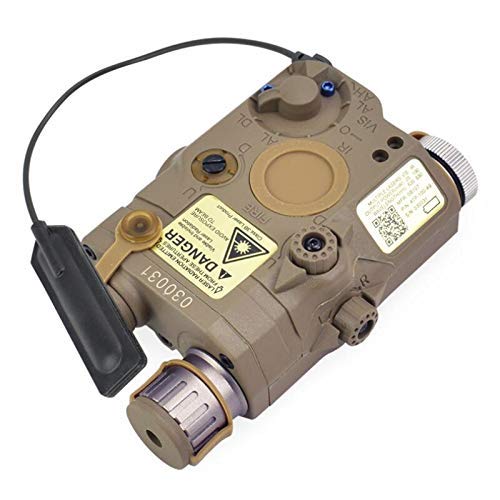 PEQ-15 Style Laser Sight with LED Flashlight - Tan Battery Case Box for AEG GBB Airsoft Guns - Perfect for CQB & Night Operations (Model TB0067)
