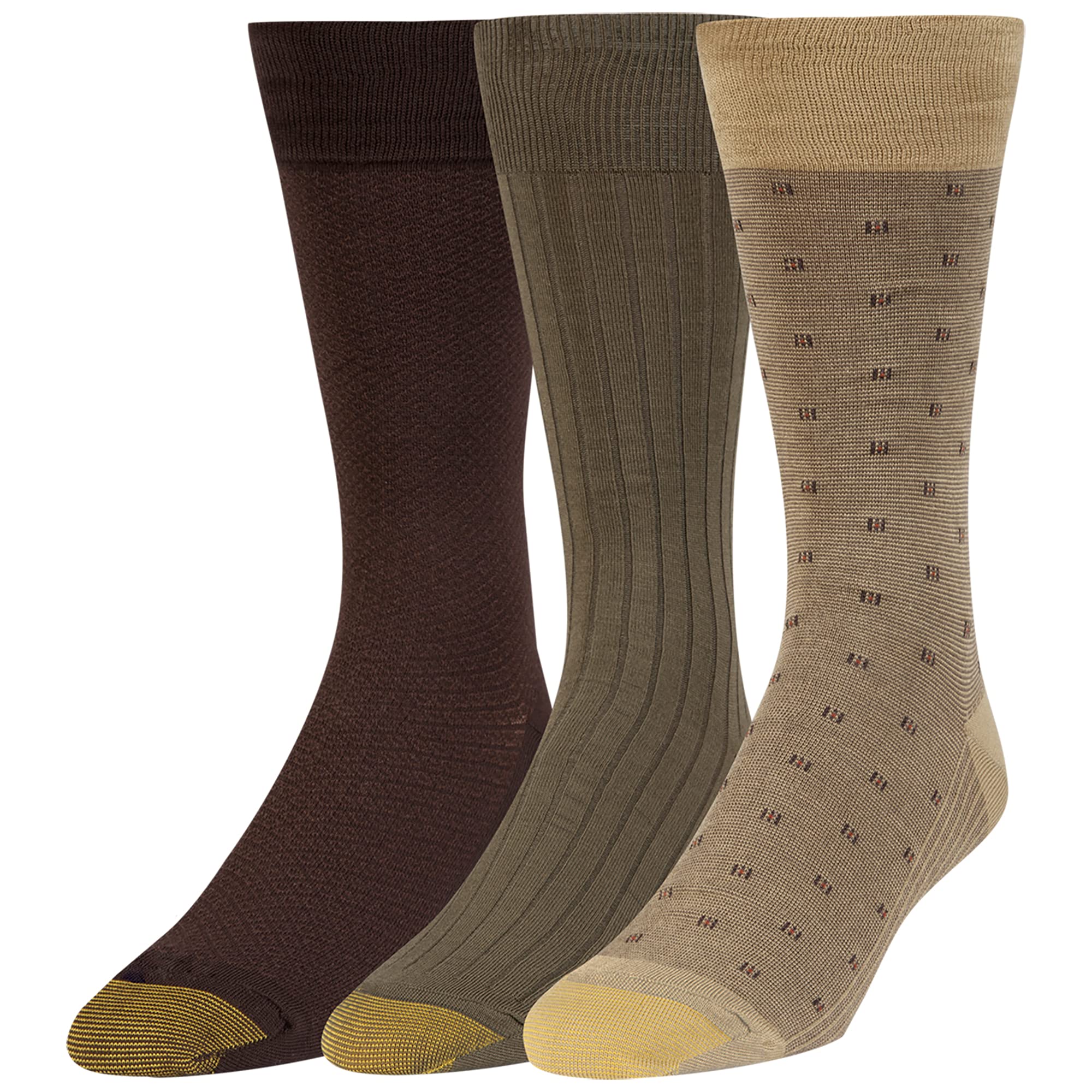 Premium Gold Toe Men's Dress Crew Socks - 3-Pack Comfortable Formal Socks for Business & Office Wear