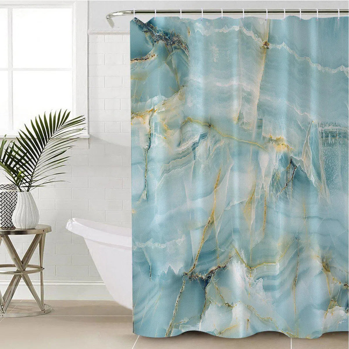Navagio Beach Waterproof Shower Curtain - Greek Island Coastal Decor for Bathroom, Perfect for Beach & Vacation Theme