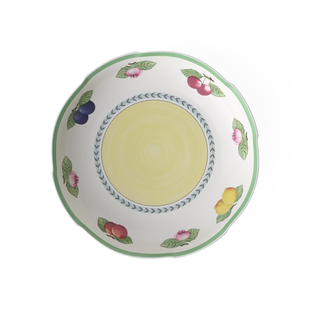 Premium Villeroy & Boch French Garden Fleurence Porcelain Pasta Serving Bowl - 15 Inch White & Colored Design for Elegant Dining & Entertaining