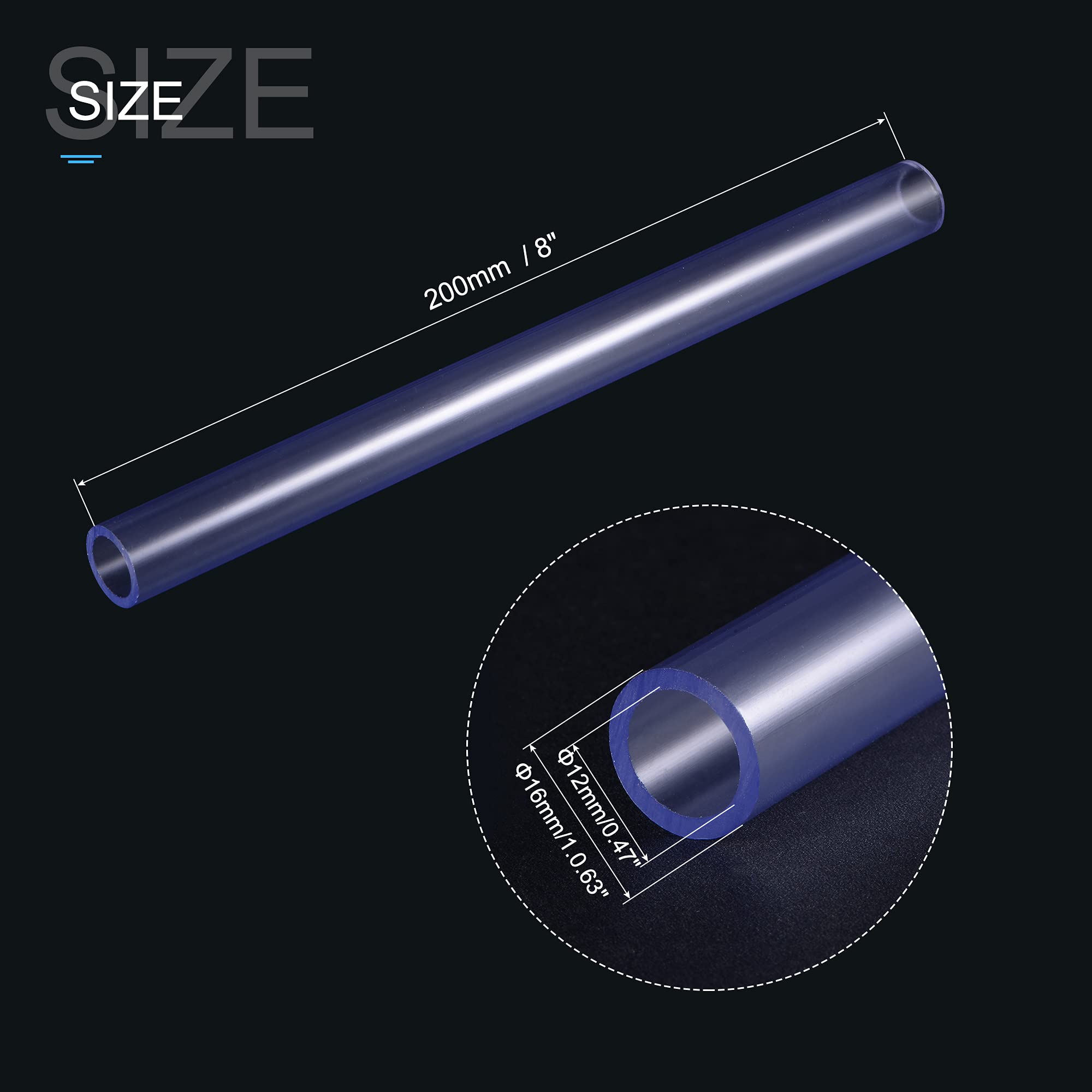 **MECCANIXITY PVC Rigid Round Pipe 12mm ID 16mm OD 200mm - High Transparency Plastic Tubing for Water Pipe, Aquarium, Fish Tank, DIY Projects, Hydroponics & Home Plumbing**
