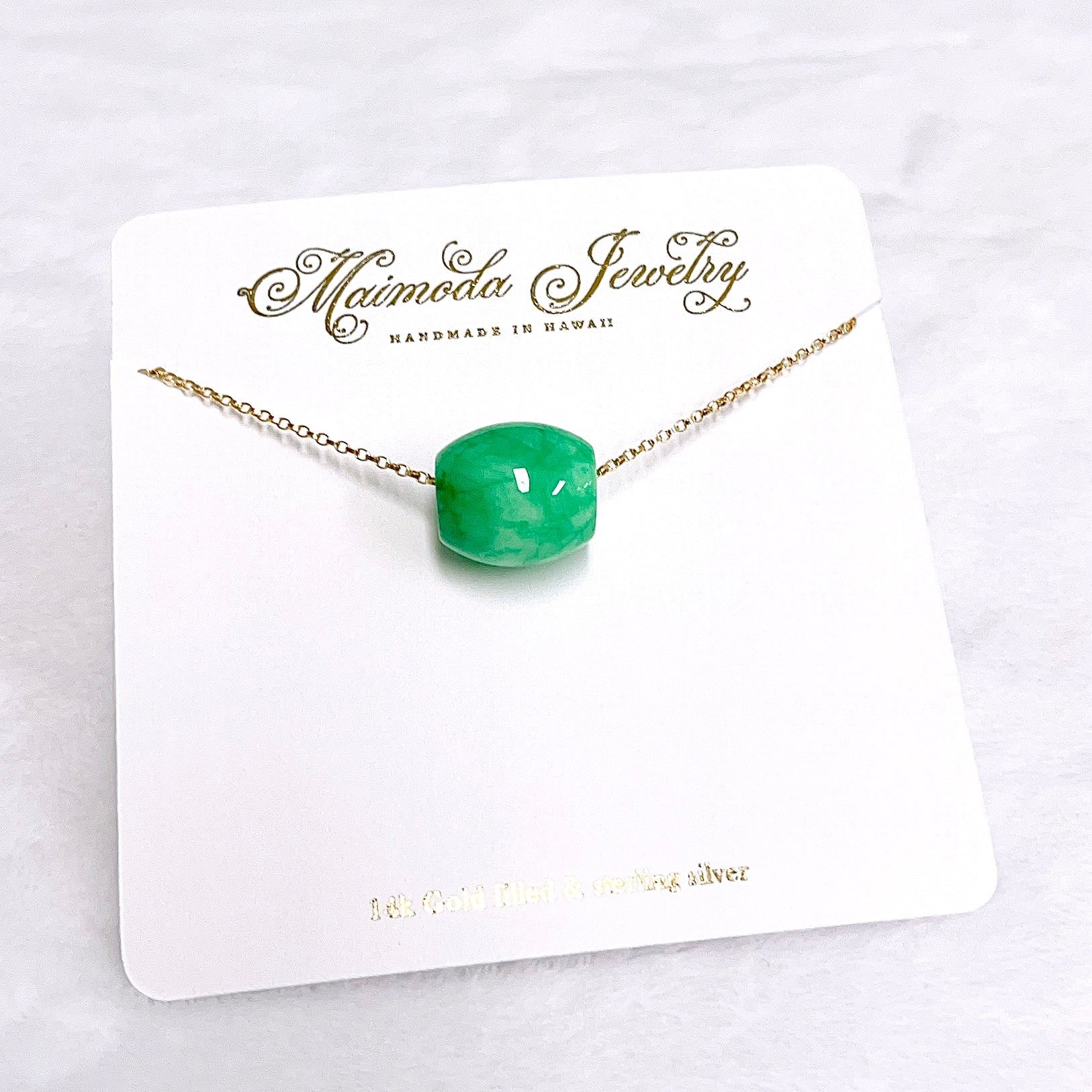 KEA Green Jade Bead Necklace (N382) - Elegant Handmade Jewelry for Women, Perfect for Weddings, Parties & Gifts