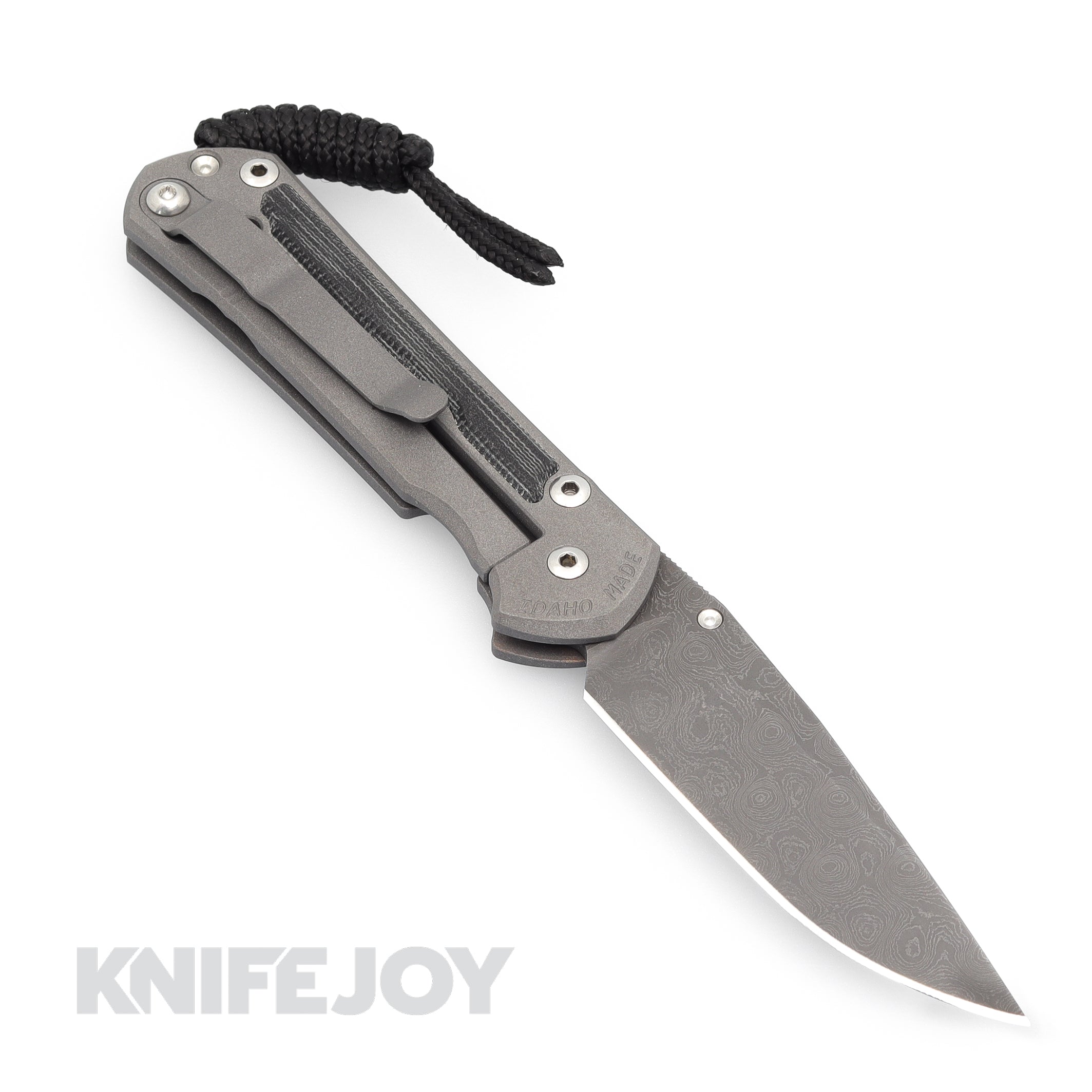 Chris Reeve Knives Small Sebenza 31 Folding Pocket Knife - Black Canvas Micarta Inlay & Raindrop Damascus Drop Point Blade - EDC, Outdoor, Camping, Survival Gear