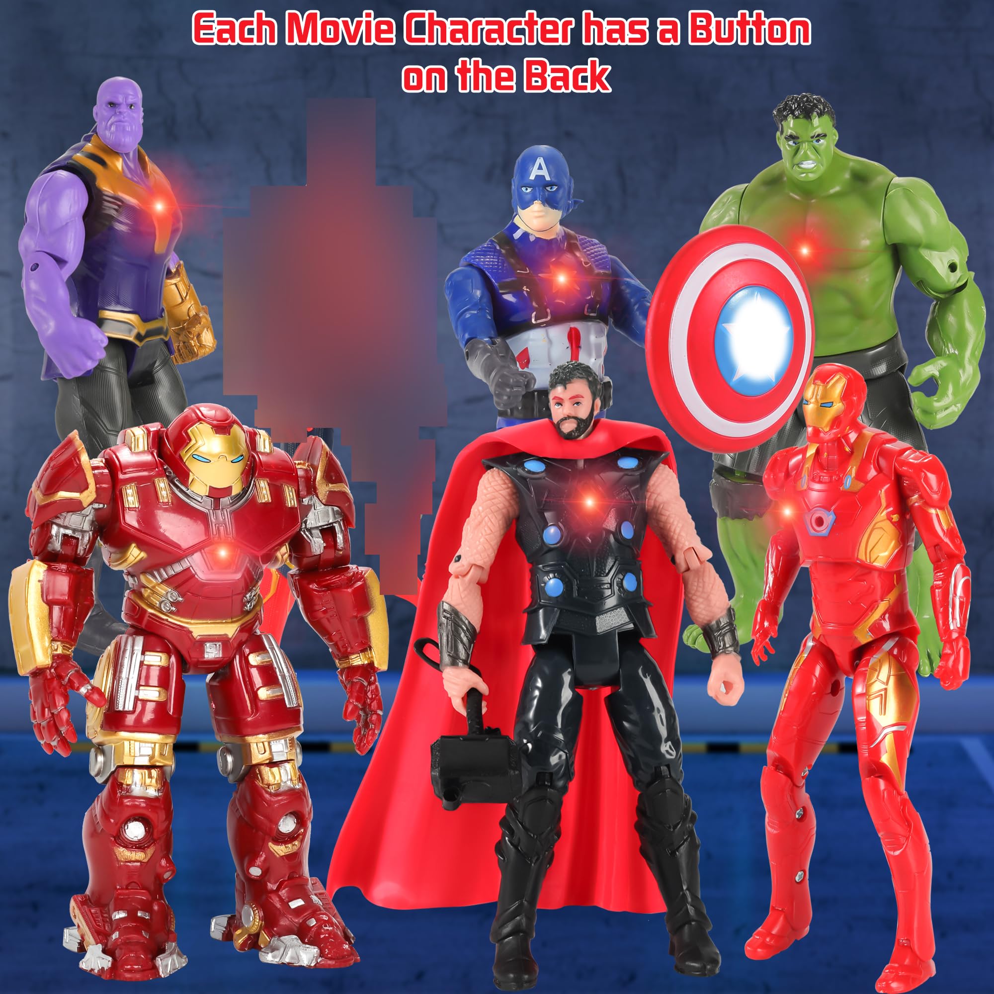 7Pcs Superhero Action Figure Toys Set - Collectible Character Figures for Kids & Fans | Perfect for Playtime, Gifts & Display Collections