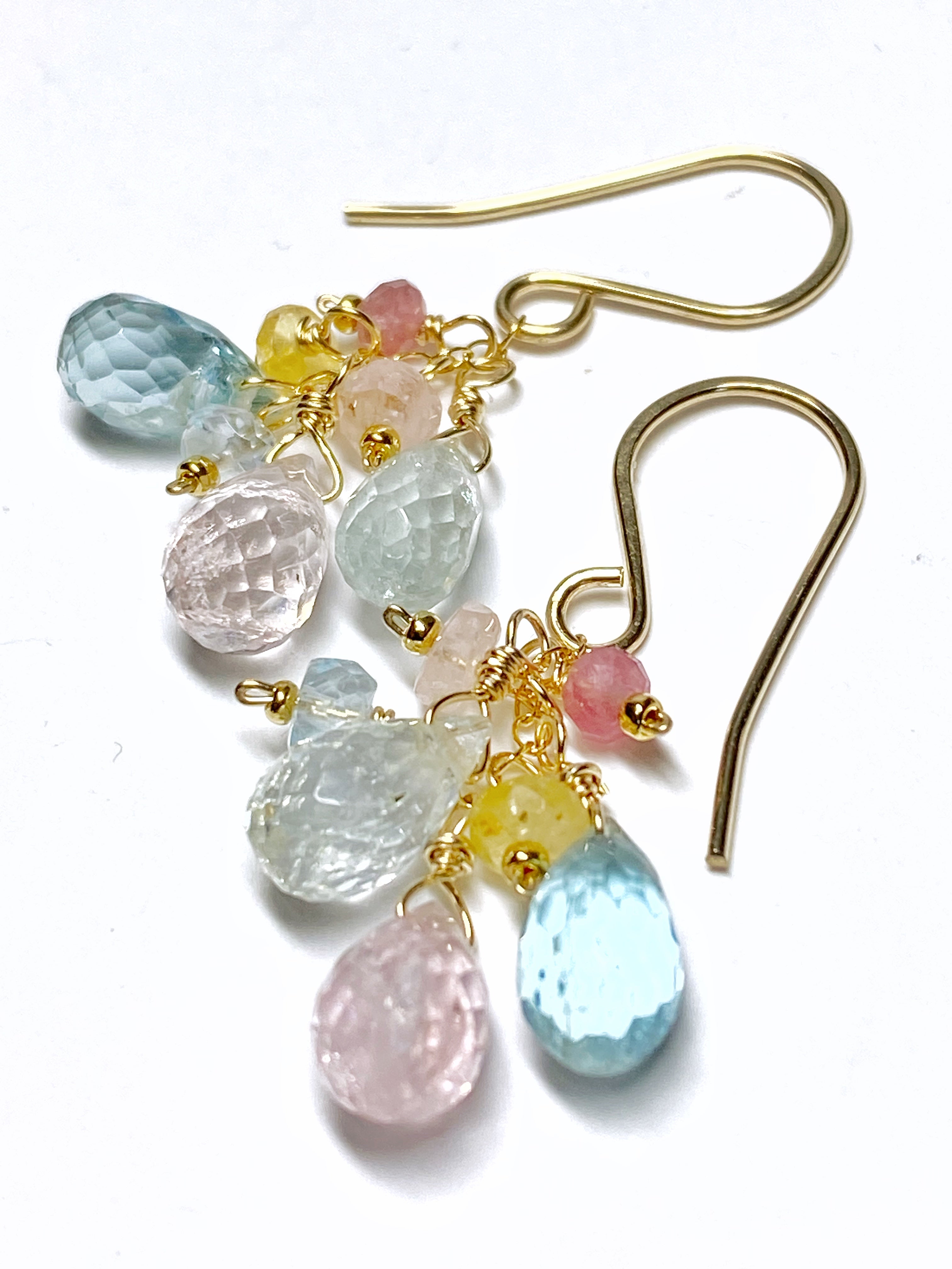 Aquamarine Dangle Earrings for Women - 14K Gold Filled, Rose Gold Filled & Sterling Silver Options - Elegant Drop Earrings for Parties, Weddings & Everyday Wear
