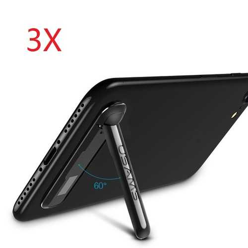 3PCS USAMS US ZJ016 60 Degree Foldable Mini Magnetic Phone Holder - Zinc Alloy Metal Phone Stand for Car, Desk & Travel | Compatible with iPhone, Samsung & Smartphones