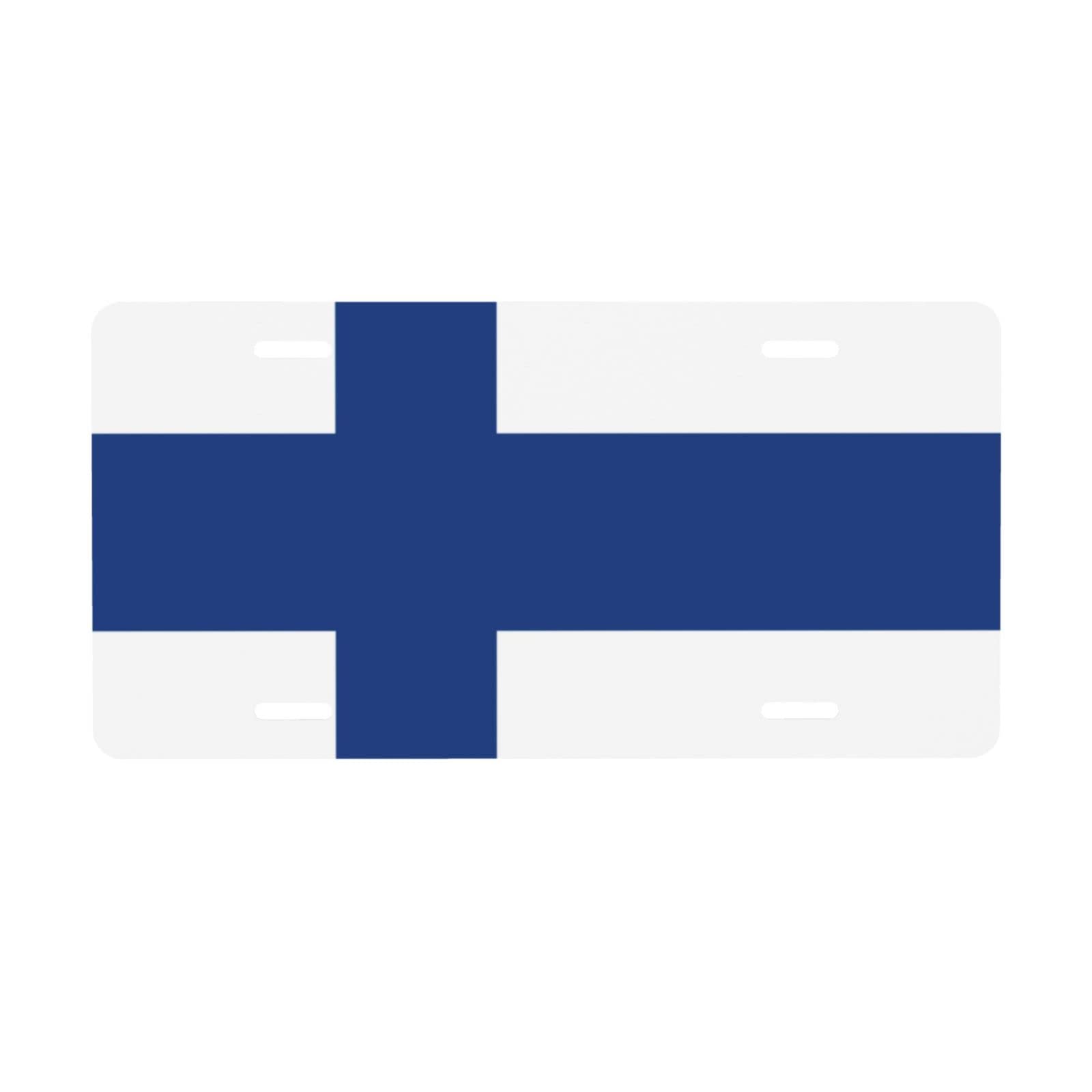 Finland Flag License Plate - 6x12 Inches Metal Aluminum Car Tag - Novelty Auto Decoration & Vanity Gift for Cars, Trucks, Motorcycles - Perfect for Finnish Pride, Travel Enthusiasts & Unique Gifts
