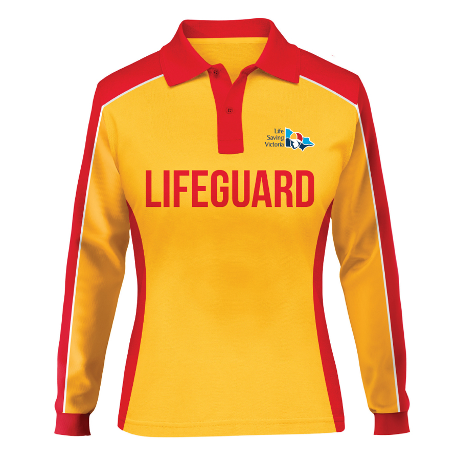 Women's Pool Lifeguard Polo Shirt - Long & Short Sleeve Options - Comfortable Swimwear for Lifeguards, Water Safety Professionals & Aquatic Activities