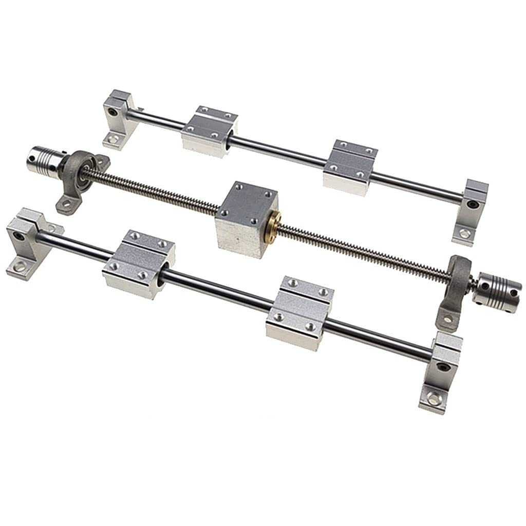 High Precision T8 Lead Screw Set 100mm-1200mm for 3D Printer - Stainless Steel T-Screw + Optical Axis + KP08 Bearing Bracket + SK8 Mount (T8*950mm) - Perfect for DIY 3D Printer Upgrades and CNC Machine Projects