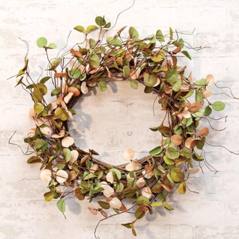 Antique Eucalyptus Wreath - Handmade Rustic Home Decor for Front Door, Wall, Wedding & Farmhouse Style | Perfect for Christmas, Fall, and Seasonal Decorations