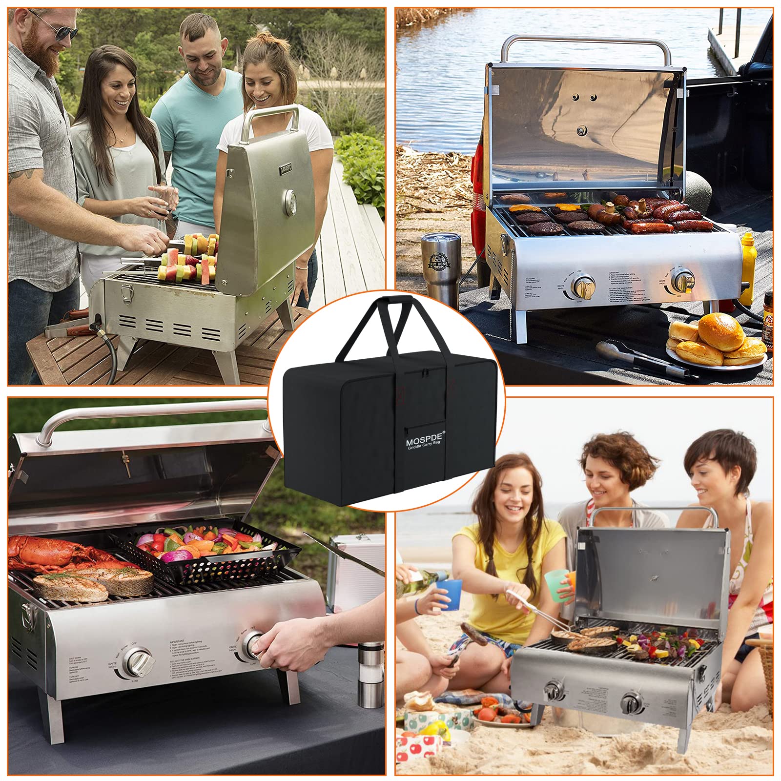 Portable Heavy Duty 600D Water-Resistant Grill Carry Bag for Cuisinart CGG-306 Gas Grill - Perfect for Camping, Picnics & Outdoor BBQ Parties