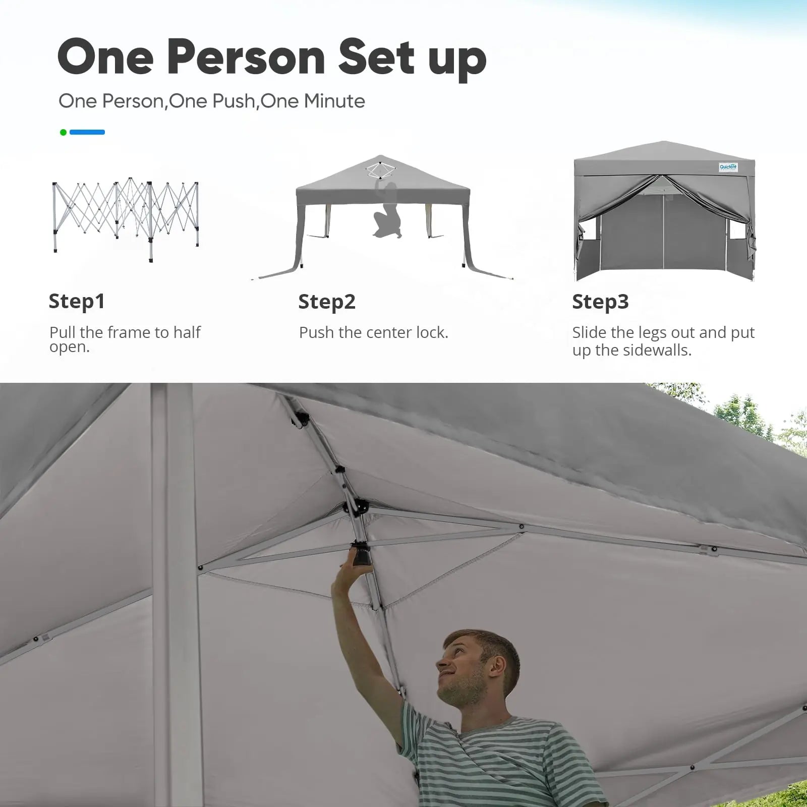 10' x 10' Pop Up Privacy Canopy Tent with Side Walls - Perfect for Outdoor Events, Beach Parties, and Backyard Gatherings