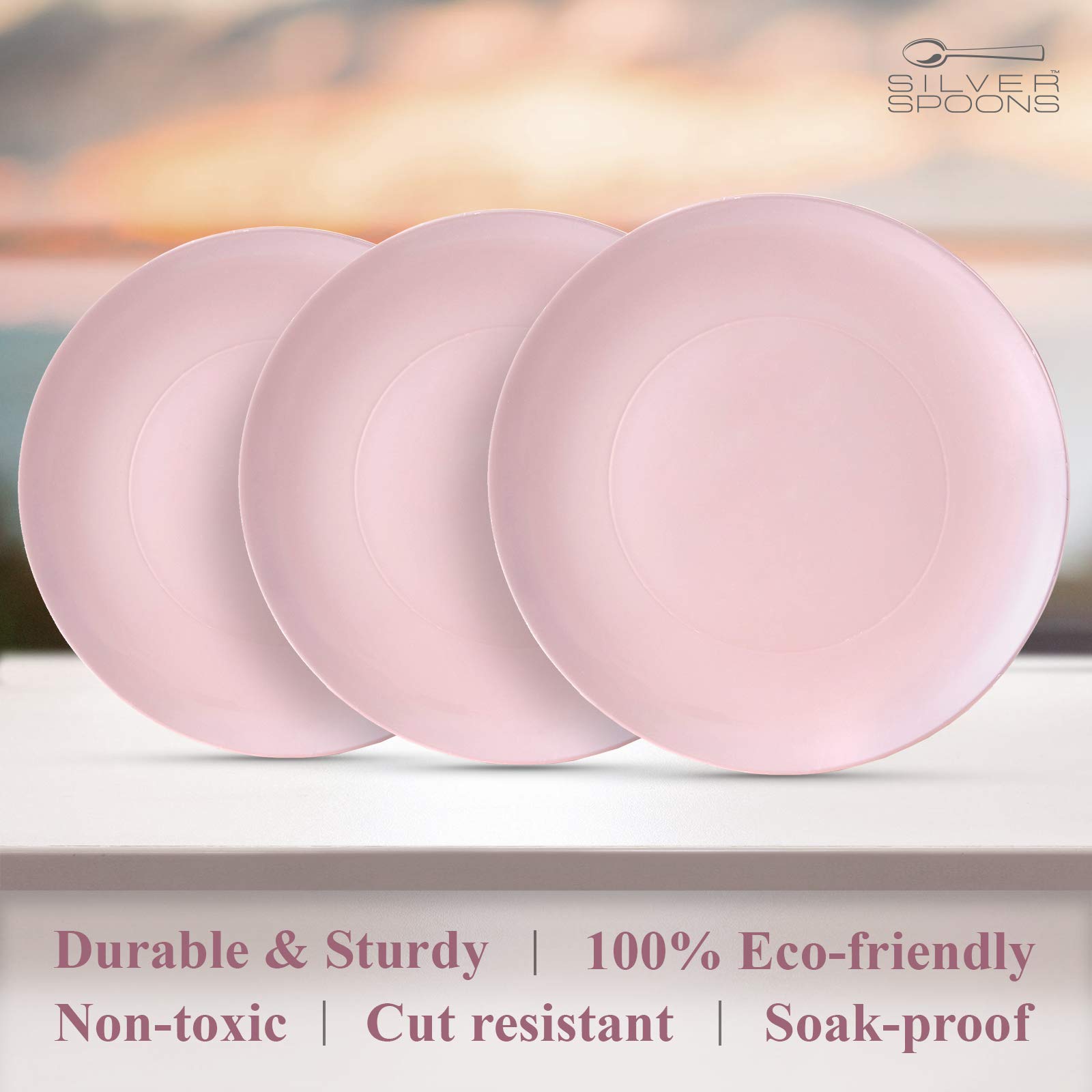 Luxury Silver Spoons Dinner Plates Set - Elegant Opulence Blush Porcelain Tableware for Fine Dining & Special Occasions