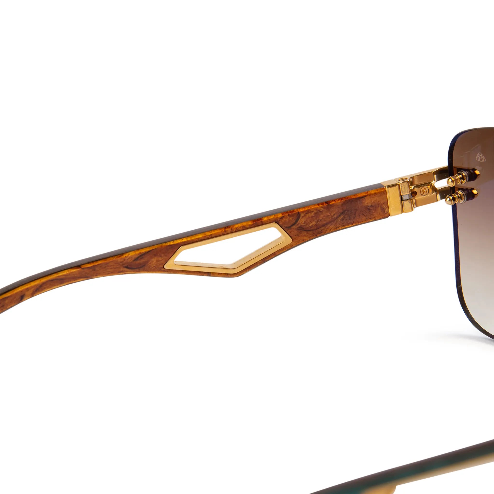 Maybach Eyewear The President I G WCZ M09 Gold Light Bronze Gradient Polarized Sunglasses for Men - Luxury UV Protection Shades for Driving, Travel & Outdoor Activities