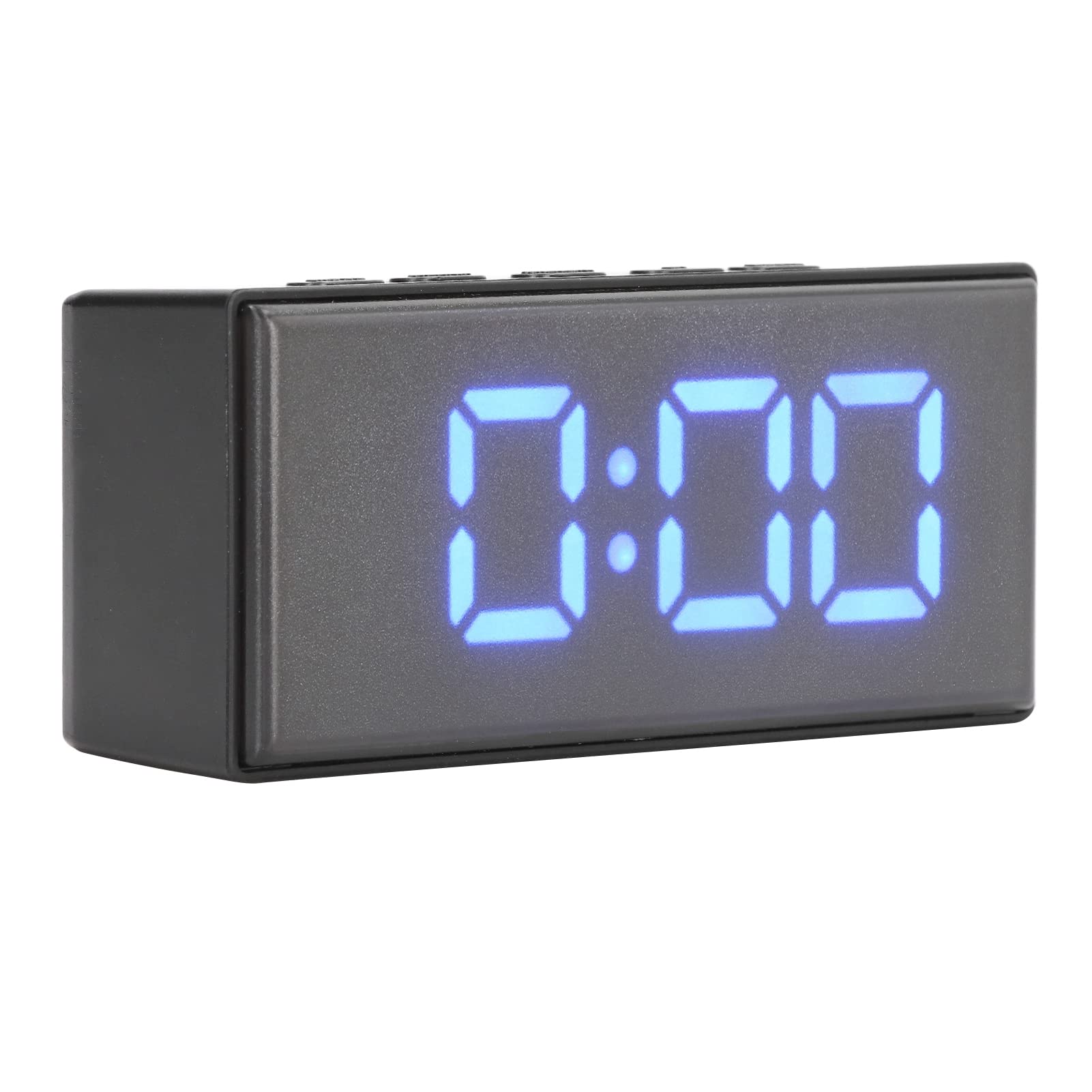 Zunate Digital Alarm Clock with LED Mirror Display - USB Charger Ports, Smart Temperature Sensor, Auto Dimming & Night Mode - Perfect for Bedroom, Dormitory, Home Office (Blue) | Wake Up Easily & Check Time/Temperature at Night