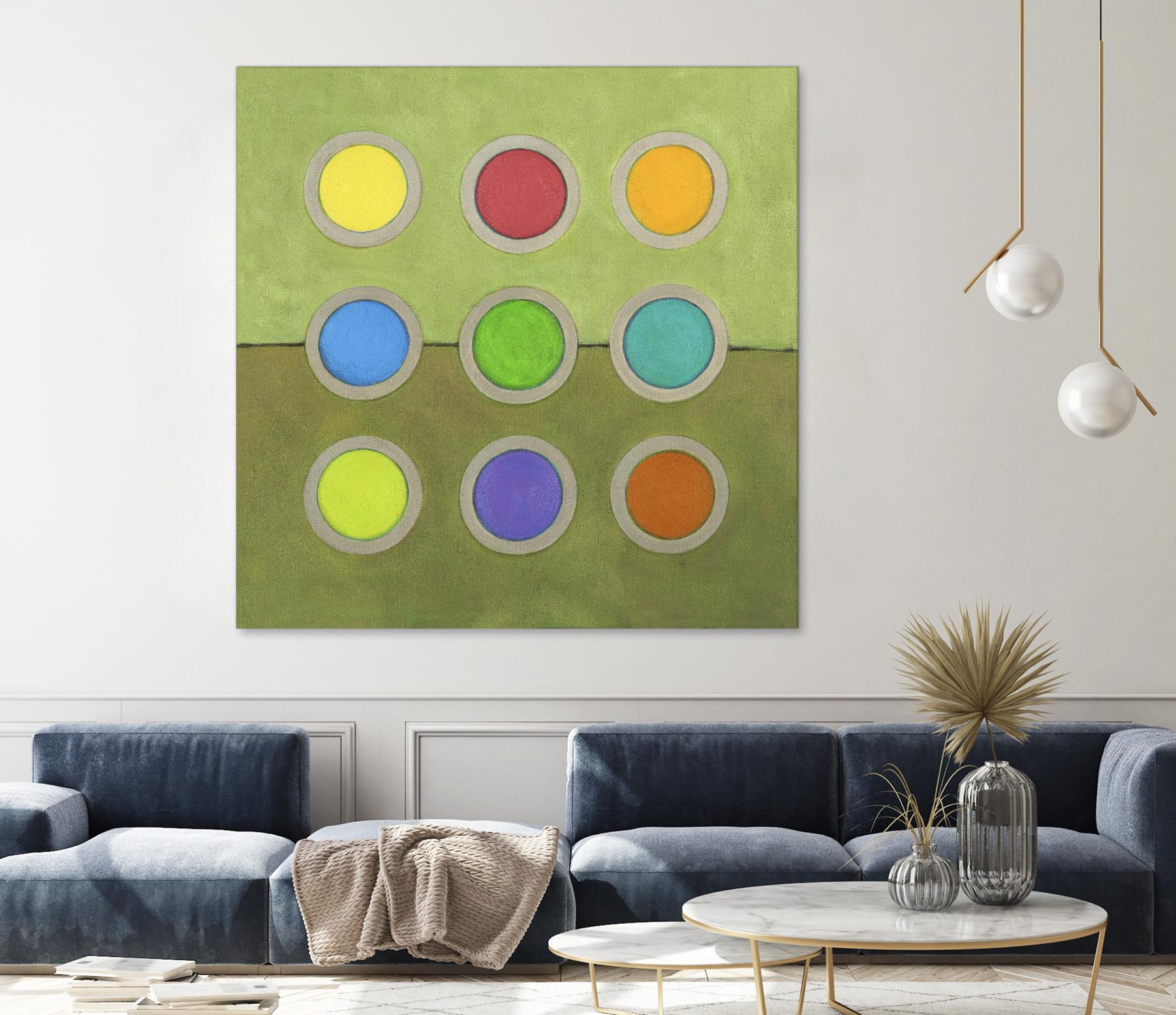 Circle Grid I - Modern Geometric Wall Art for Home & Office Decor - Perfect for Living Room, Bedroom, or Workspace